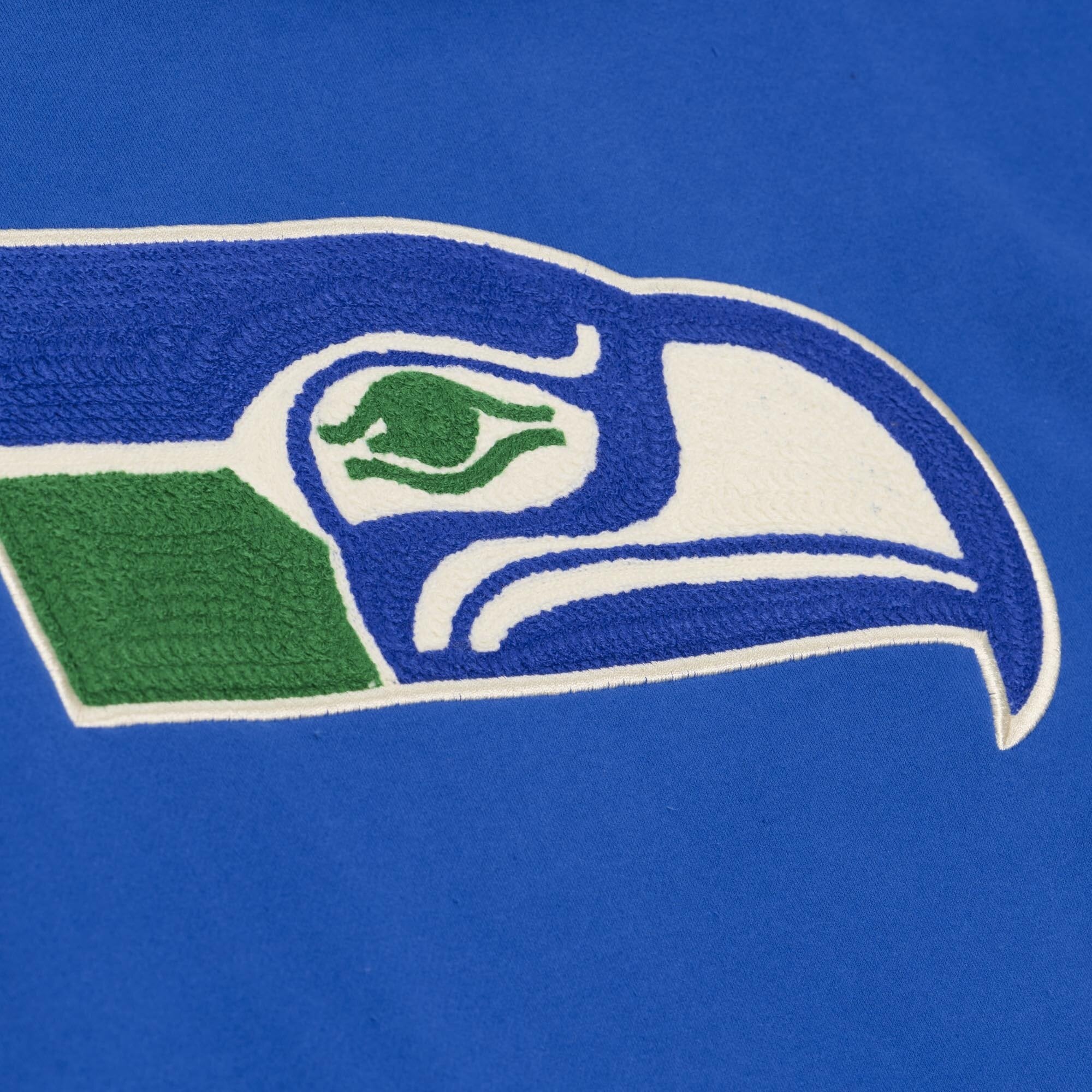 Sweat à capuche en polaire épaisse Mitchell & Ness Royal Seattle Seahawks pour homme