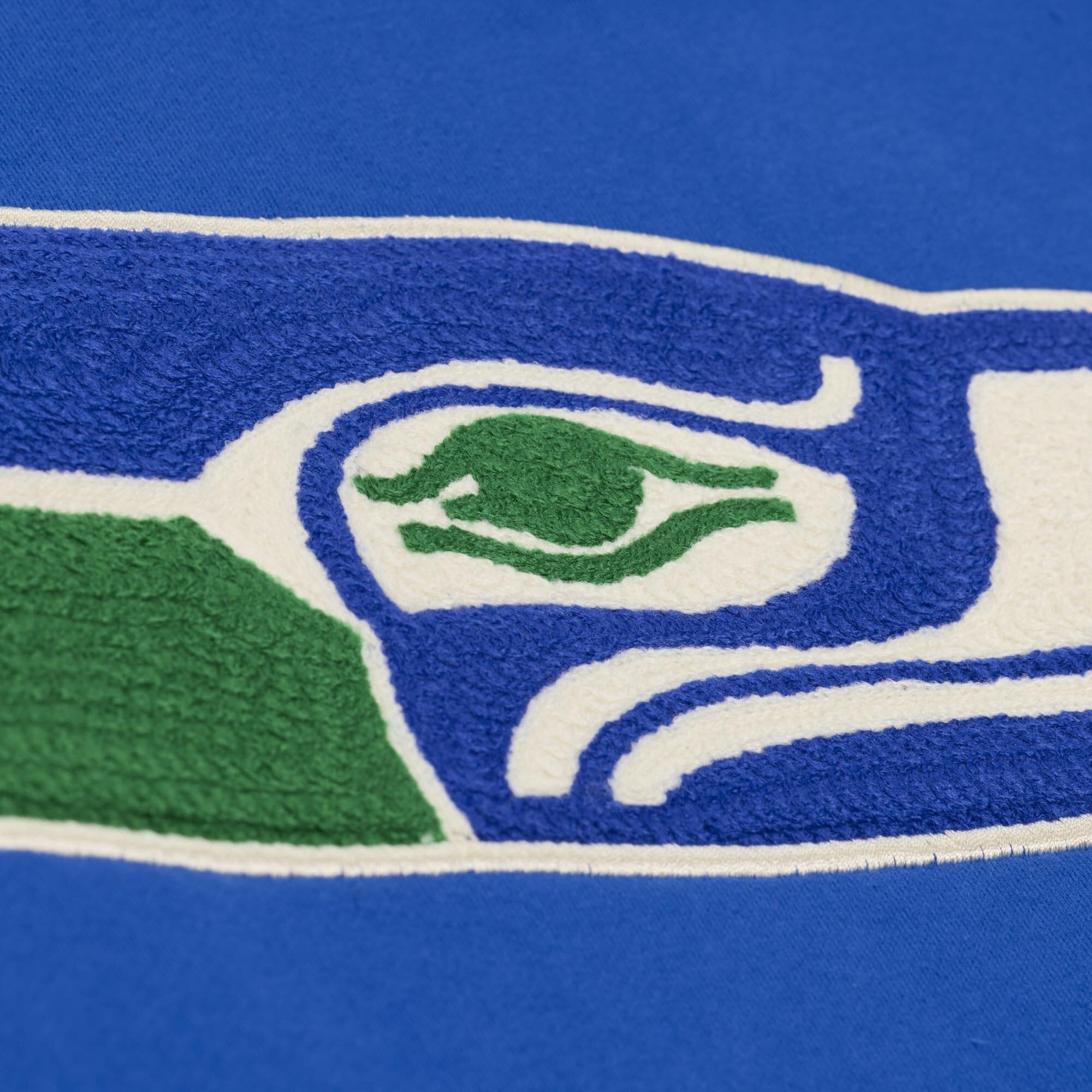 Sweat à capuche en polaire épaisse Mitchell & Ness Royal Seattle Seahawks pour homme