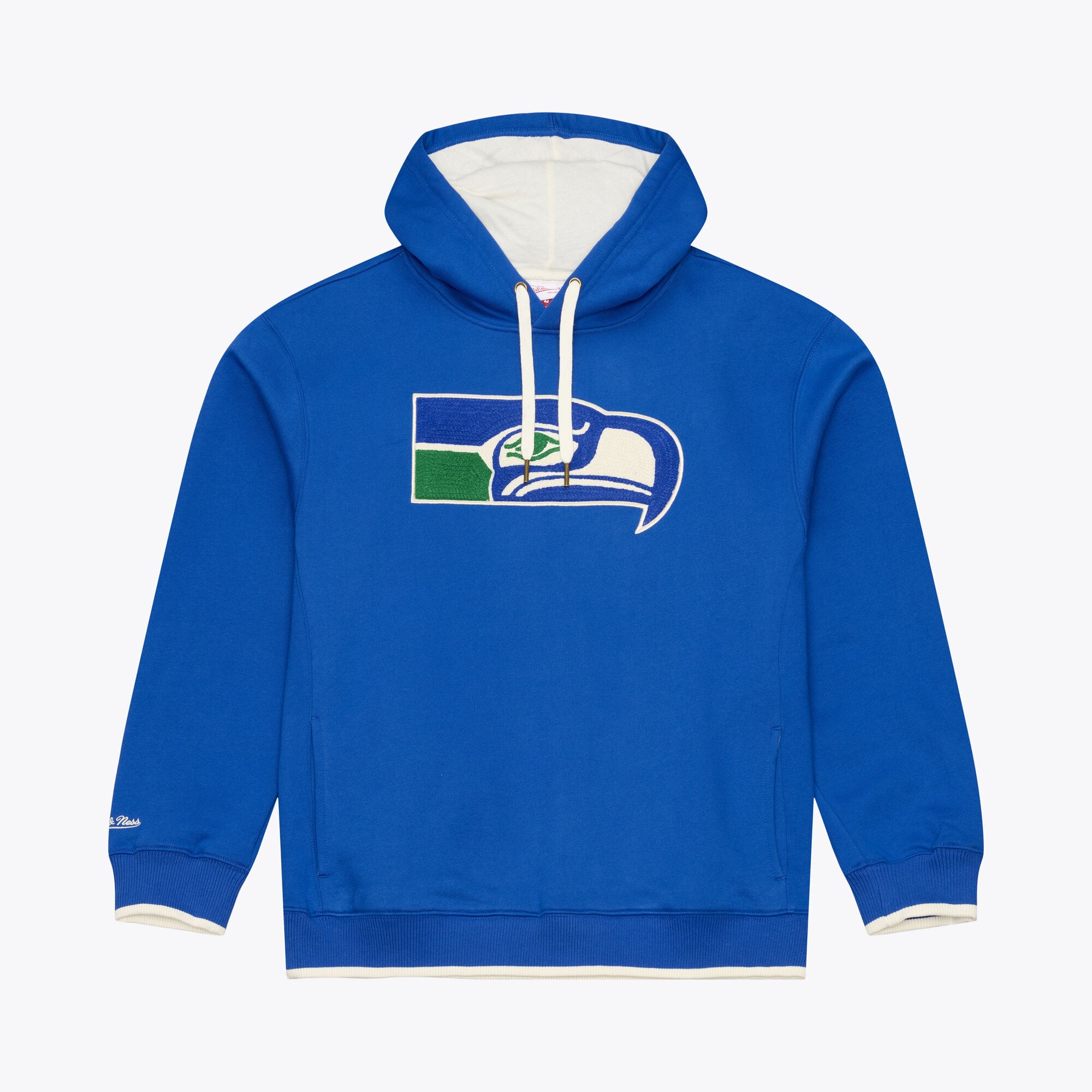 Sweat à capuche en polaire épaisse Mitchell & Ness Royal Seattle Seahawks pour homme