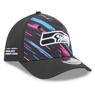 Seattle Seahawks New Era 2026 NFL Crucial Catch 39THIRTY M-Crown Stretch Hat - Black