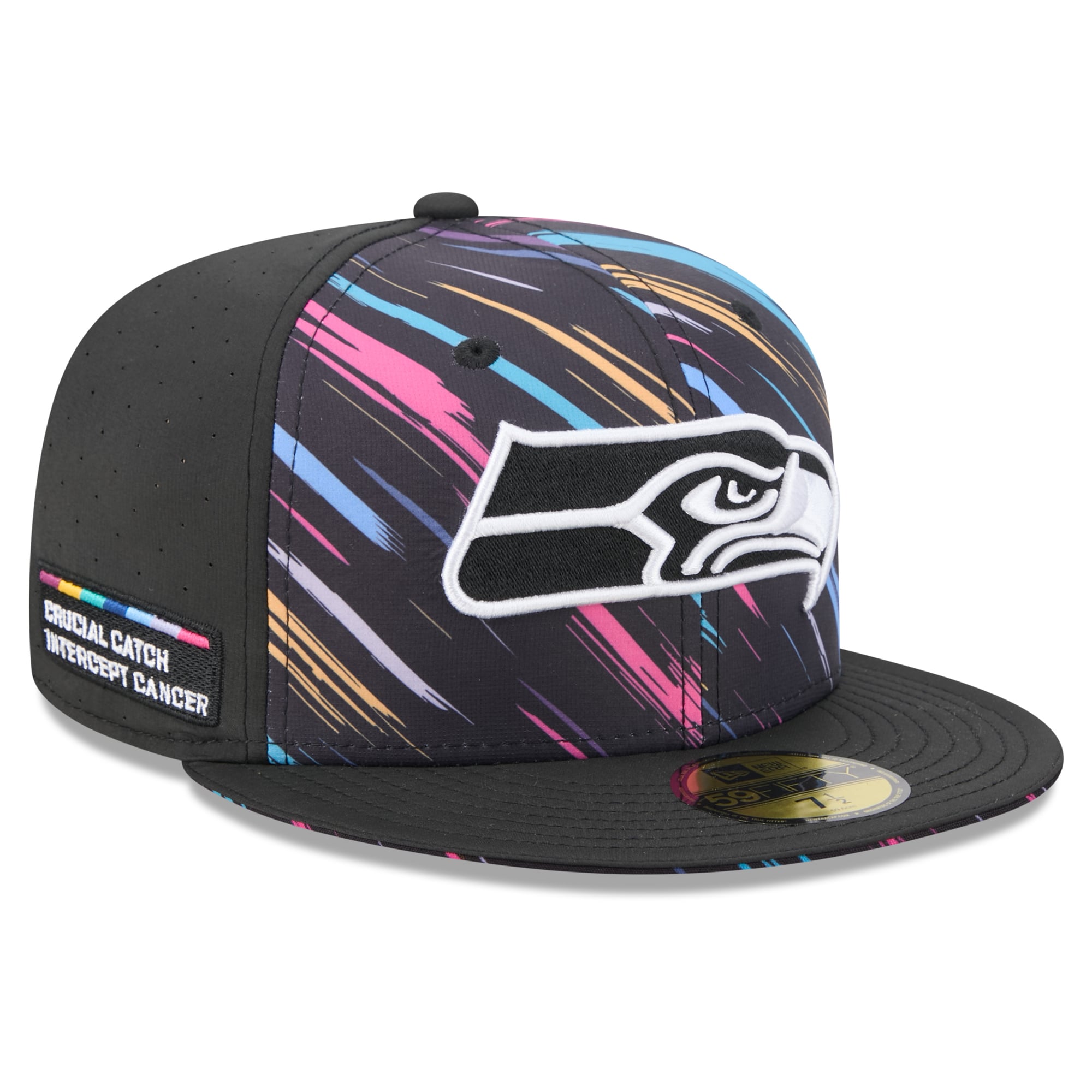 Men's New Era Black Seattle Seahawks 2026 NFL Crucial Catch 59FIFTY Fitted Hat
