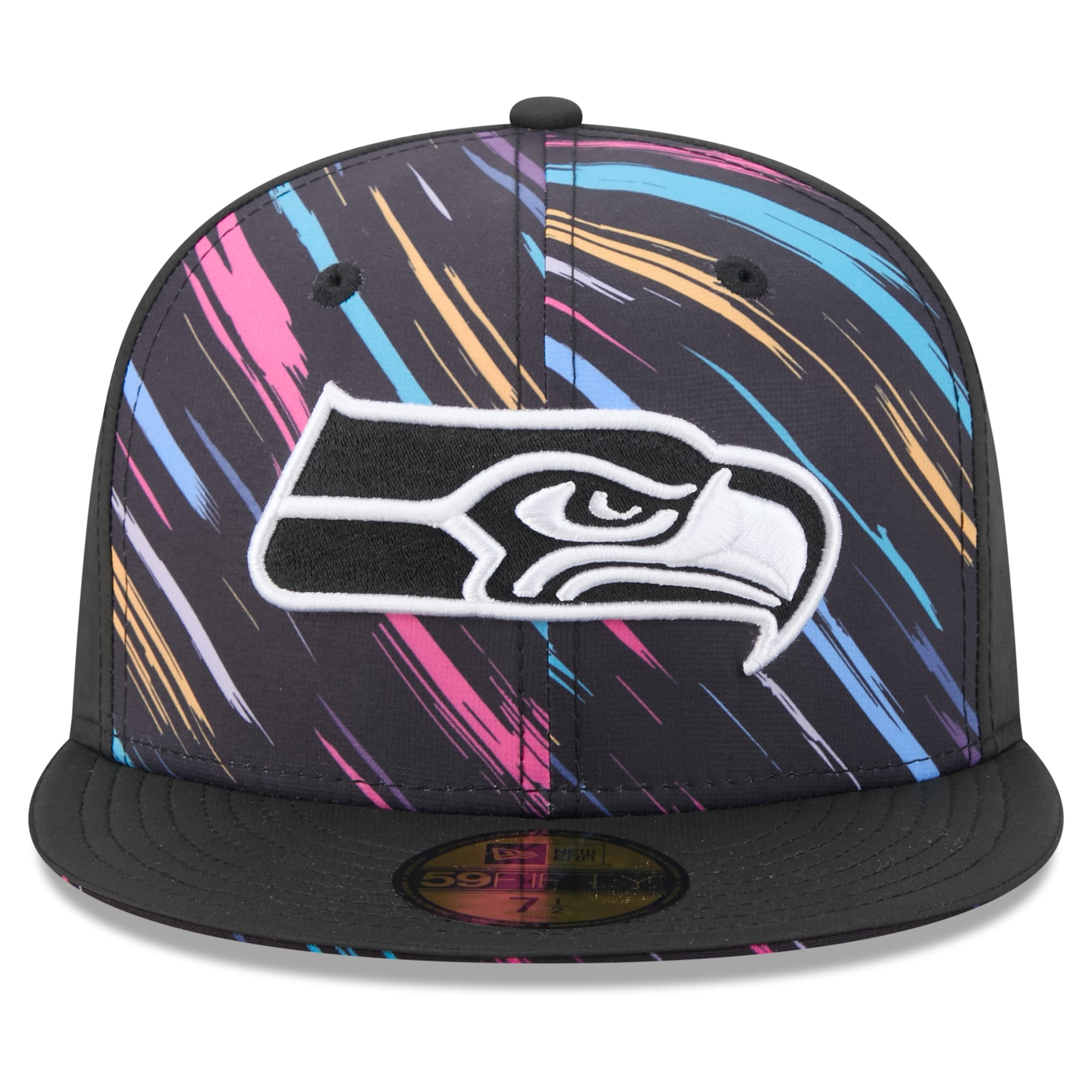 Men's New Era Black Seattle Seahawks 2026 NFL Crucial Catch 59FIFTY Fitted Hat