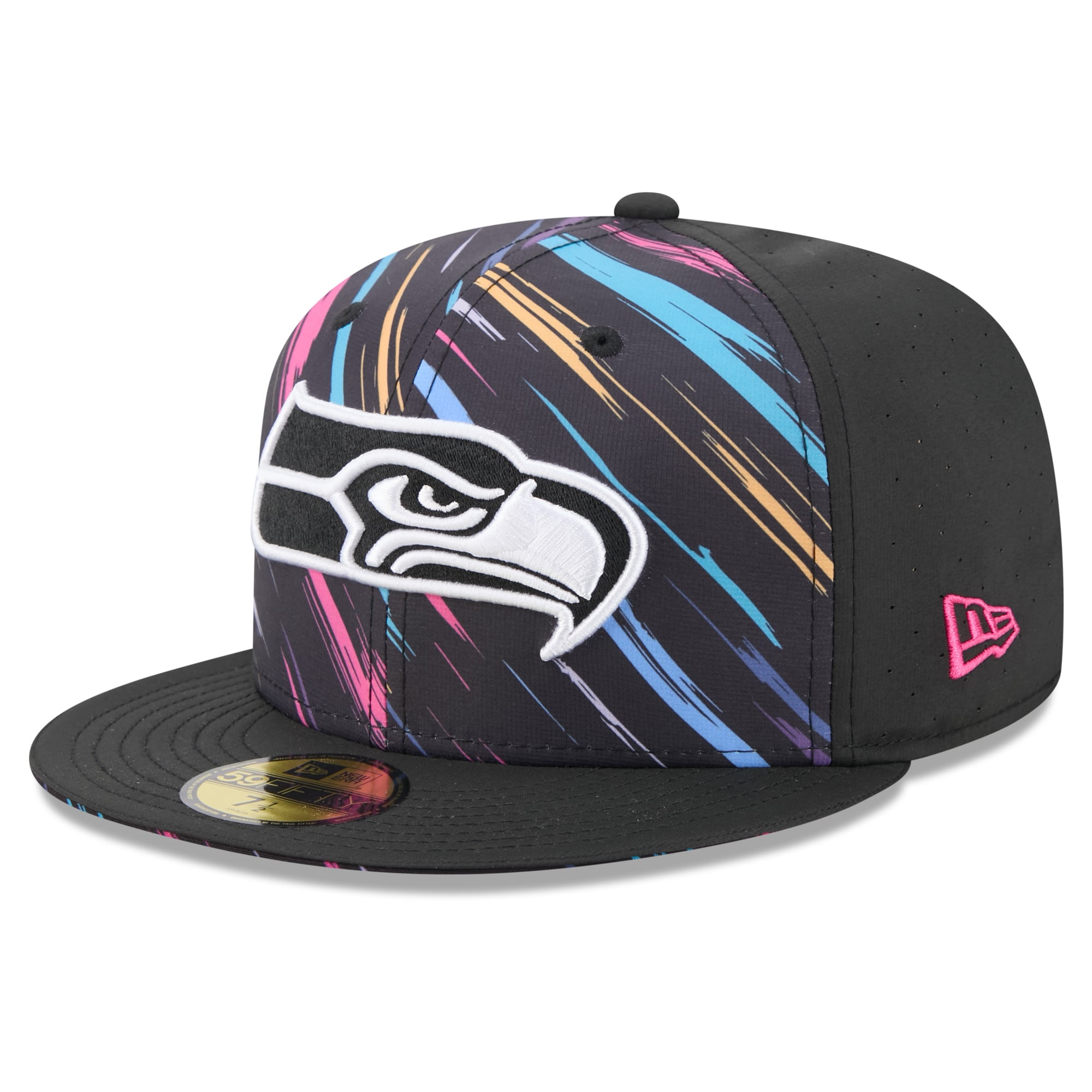 Men's New Era Black Seattle Seahawks 2026 NFL Crucial Catch 59FIFTY Fitted Hat