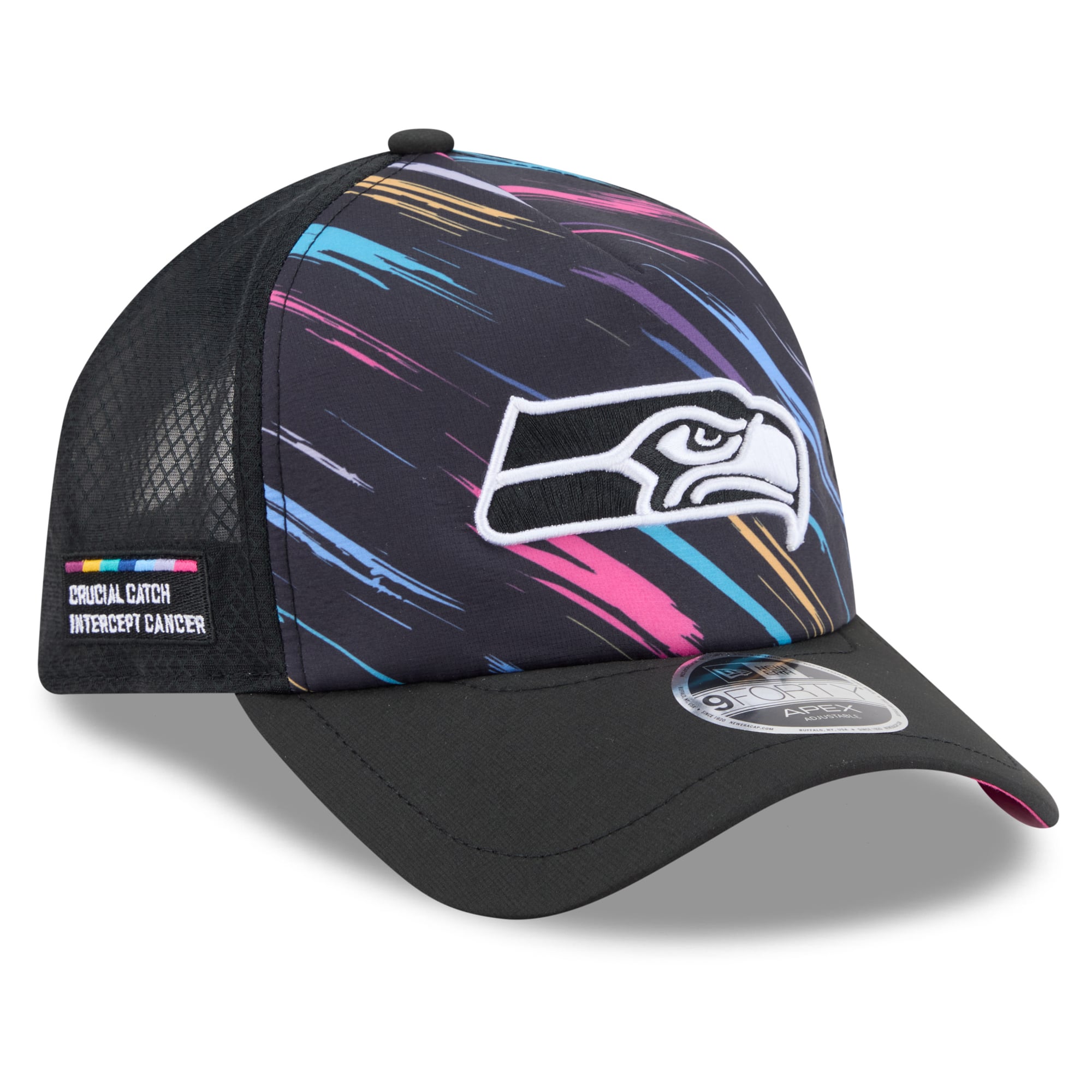 Casquette ajustable New Era noire Seattle Seahawks 2026 NFL Crucial Catch 9FORTY Apex pour homme