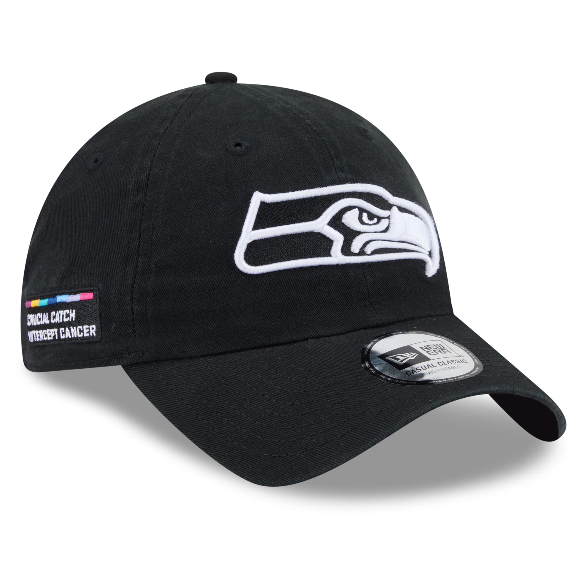 Men's New Era Black Seattle Seahawks 2026 NFL Crucial Catch Casual Classic Adjustable Hat