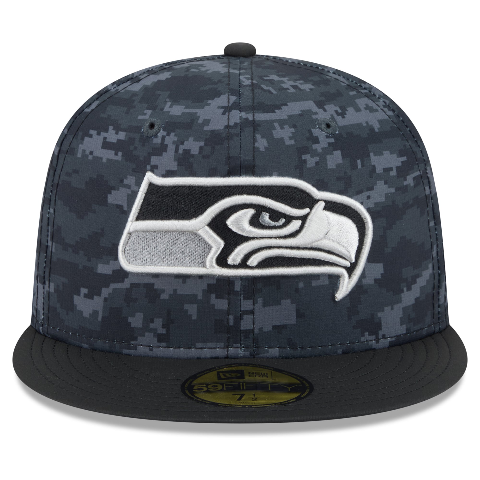 Casquette ajustée New Era noire Seattle Seahawks 2026 Salute To Service 59FIFTY pour homme