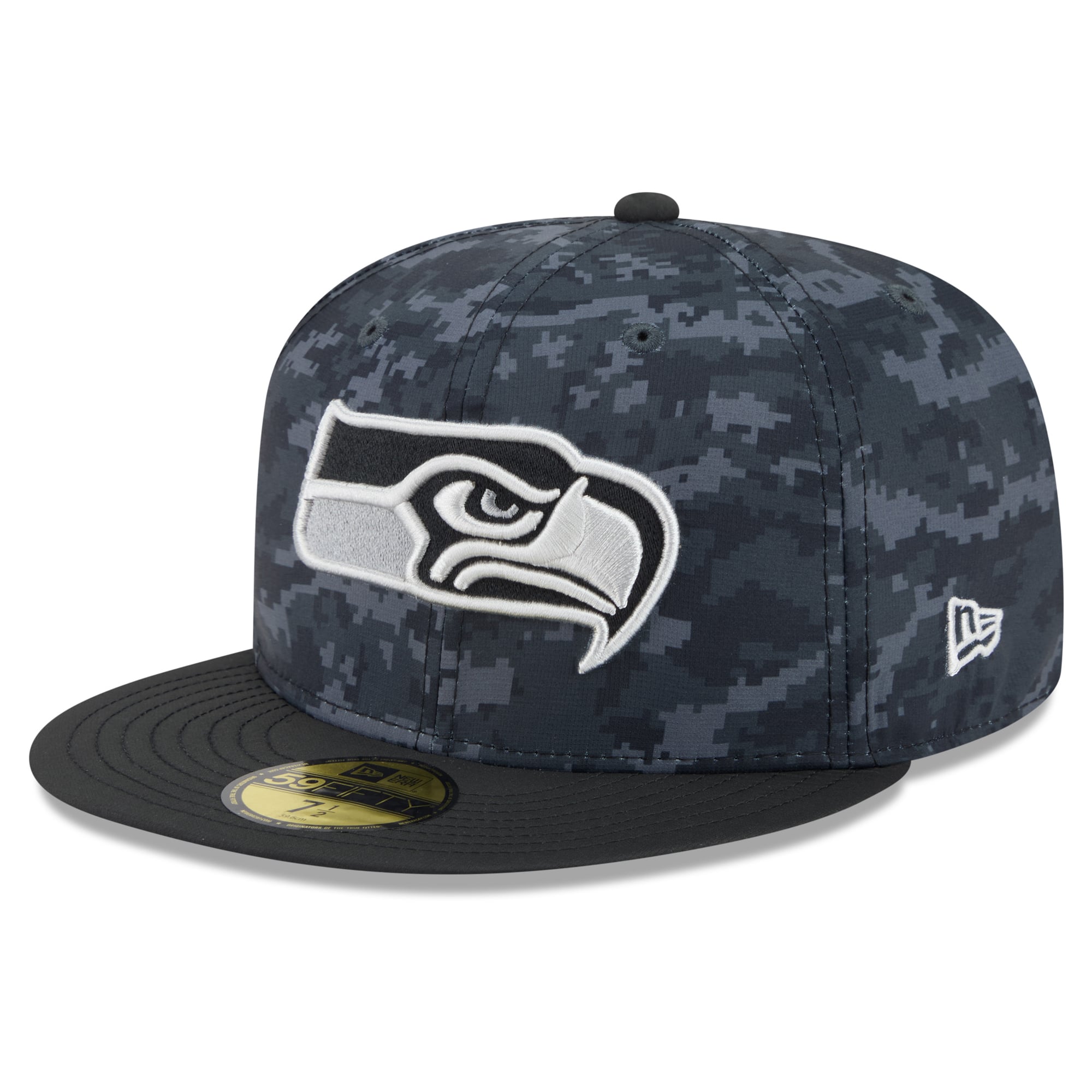 Casquette ajustée New Era noire Seattle Seahawks 2026 Salute To Service 59FIFTY pour homme
