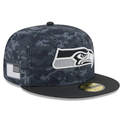 Seattle Seahawks New Era 2026 Salute To Service 59FIFTY Fitted Hat - Black