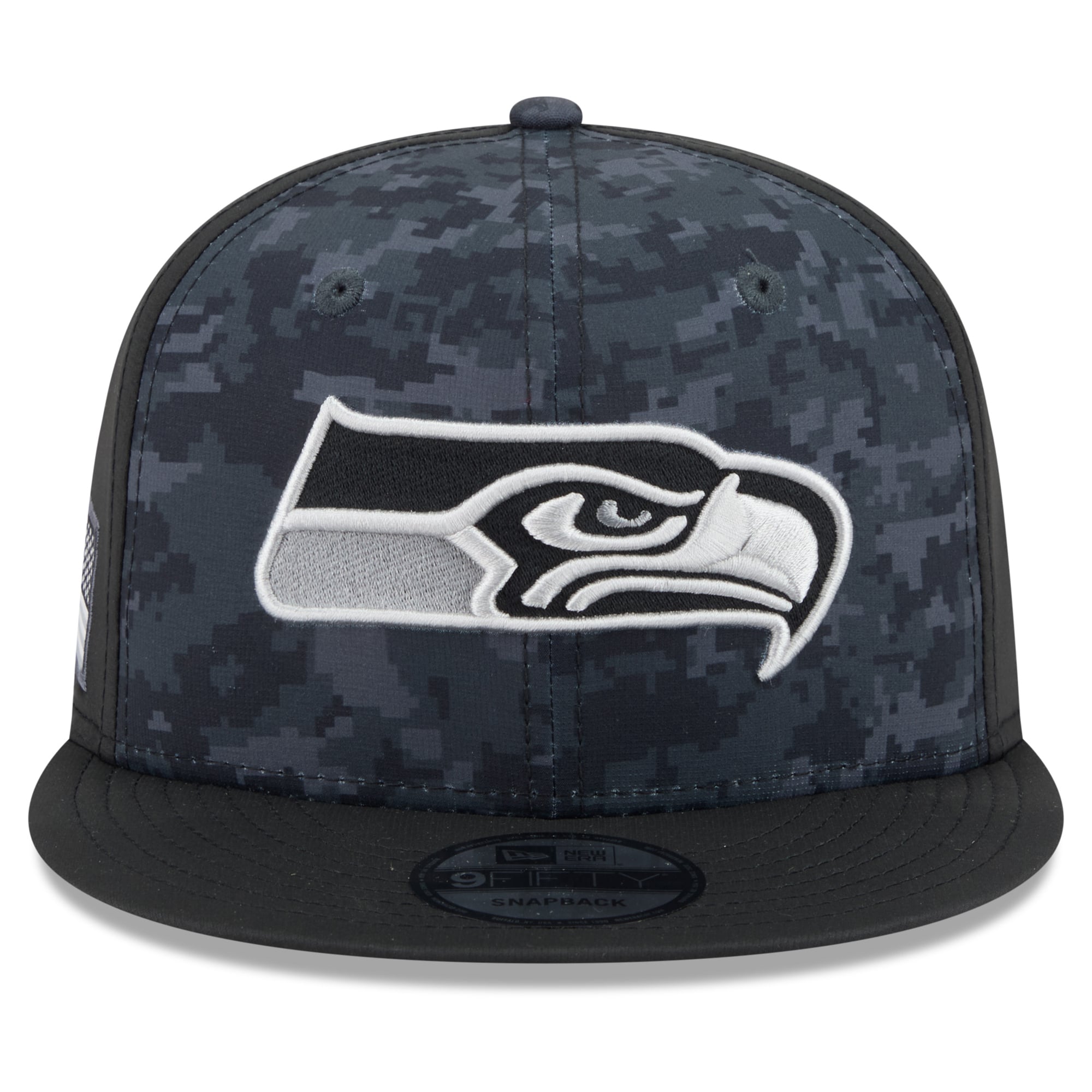 Casquette snapback New Era noire Seattle Seahawks 2026 Salute To Service 9FIFTY pour homme
