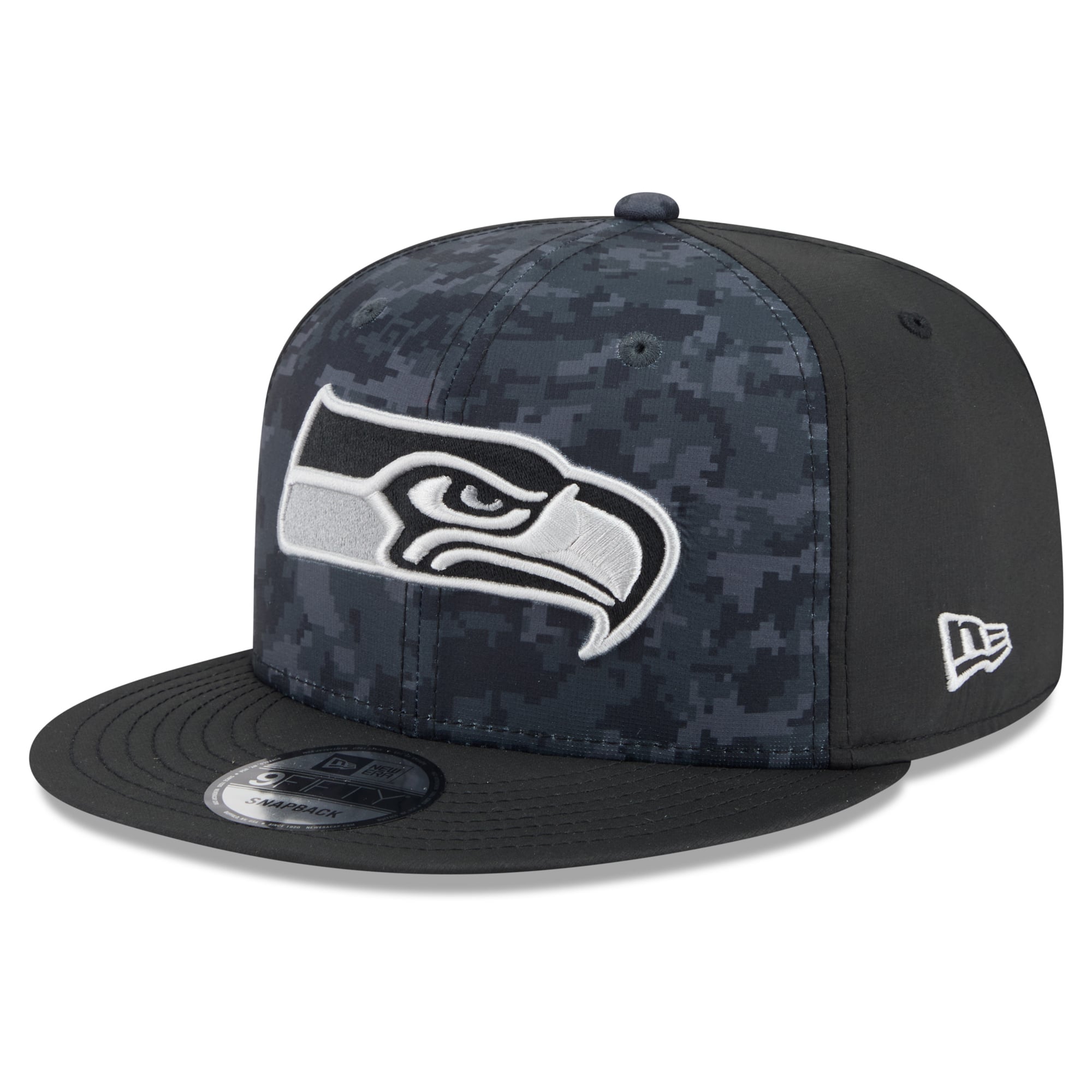 Casquette snapback New Era noire Seattle Seahawks 2026 Salute To Service 9FIFTY pour homme