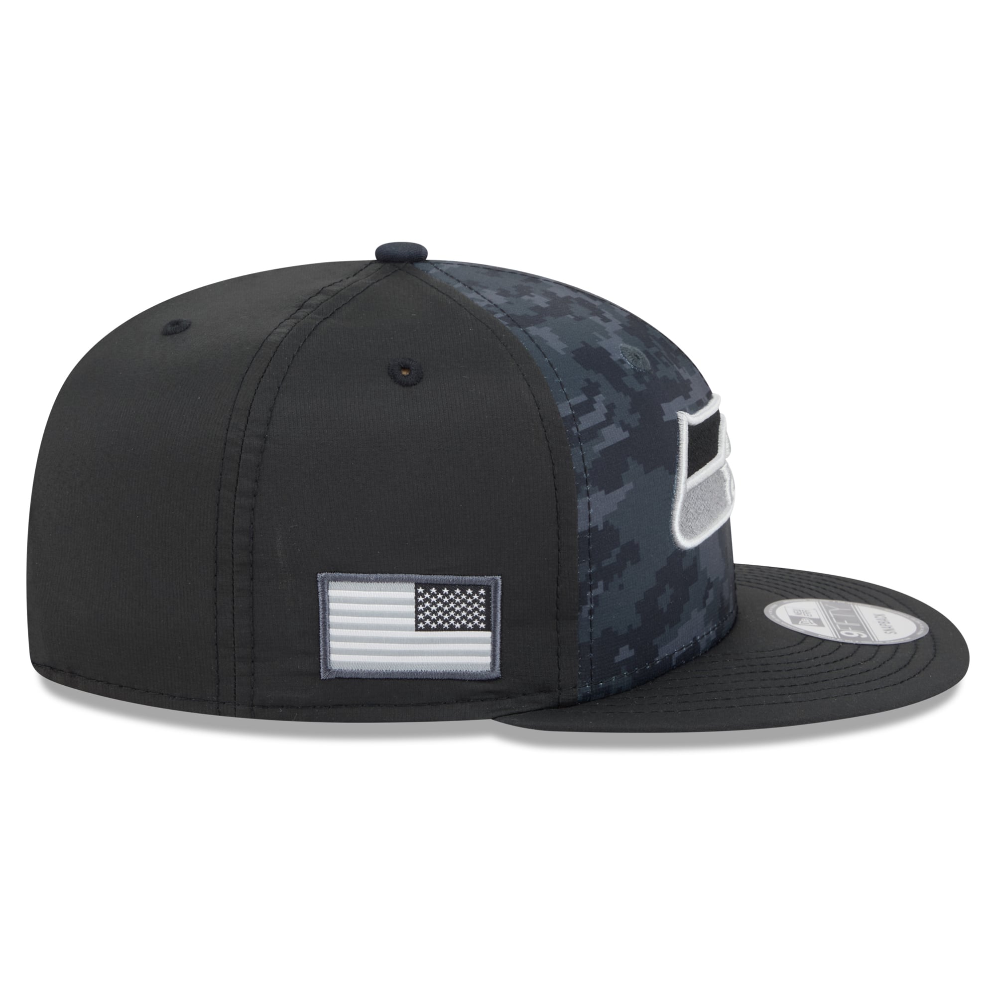 Casquette snapback New Era noire Seattle Seahawks 2026 Salute To Service 9FIFTY pour homme