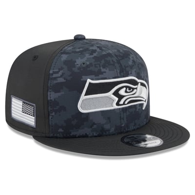 Seattle Seahawks New Era 2026 Salute To Service 9FIFTY Snapback Hat - Black