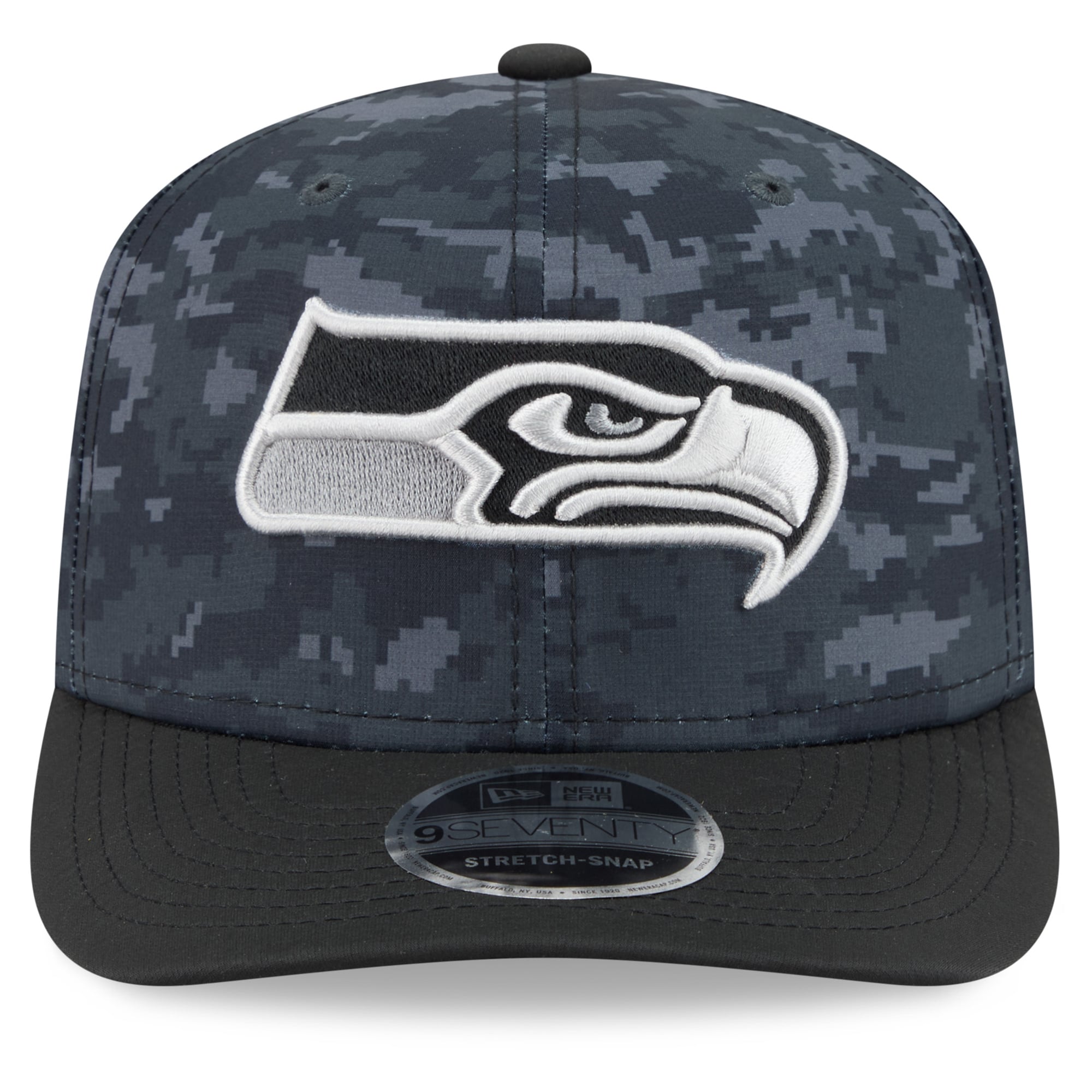 Casquette ajustable New Era noire Seattle Seahawks 2026 Salute To Service 9SEVENTY pour homme