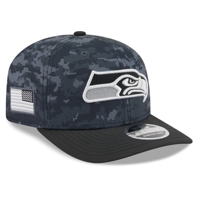 Seattle Seahawks New Era 2026 Salute To Service 9SEVENTY Adjustable Hat - Black