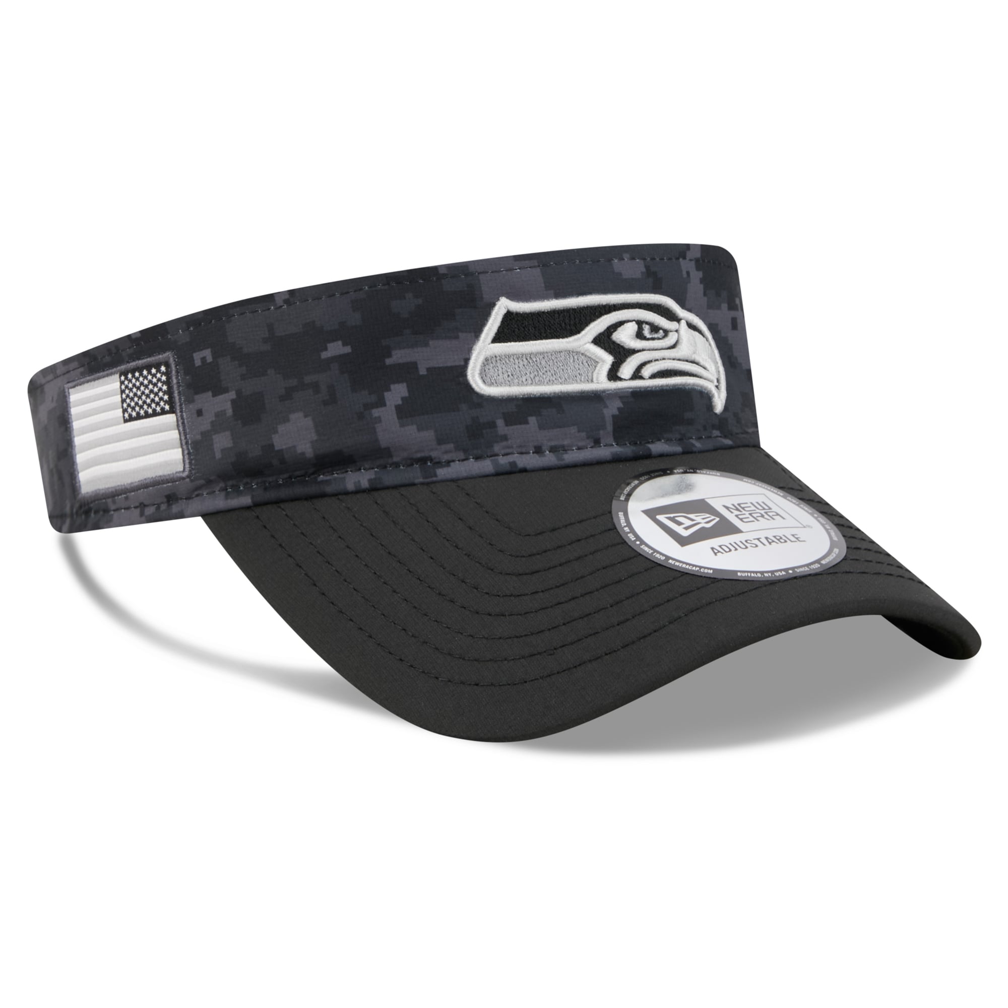 Casquette New Era noire pour homme Seattle Seahawks 2026 Salute To Service, visière ajustable