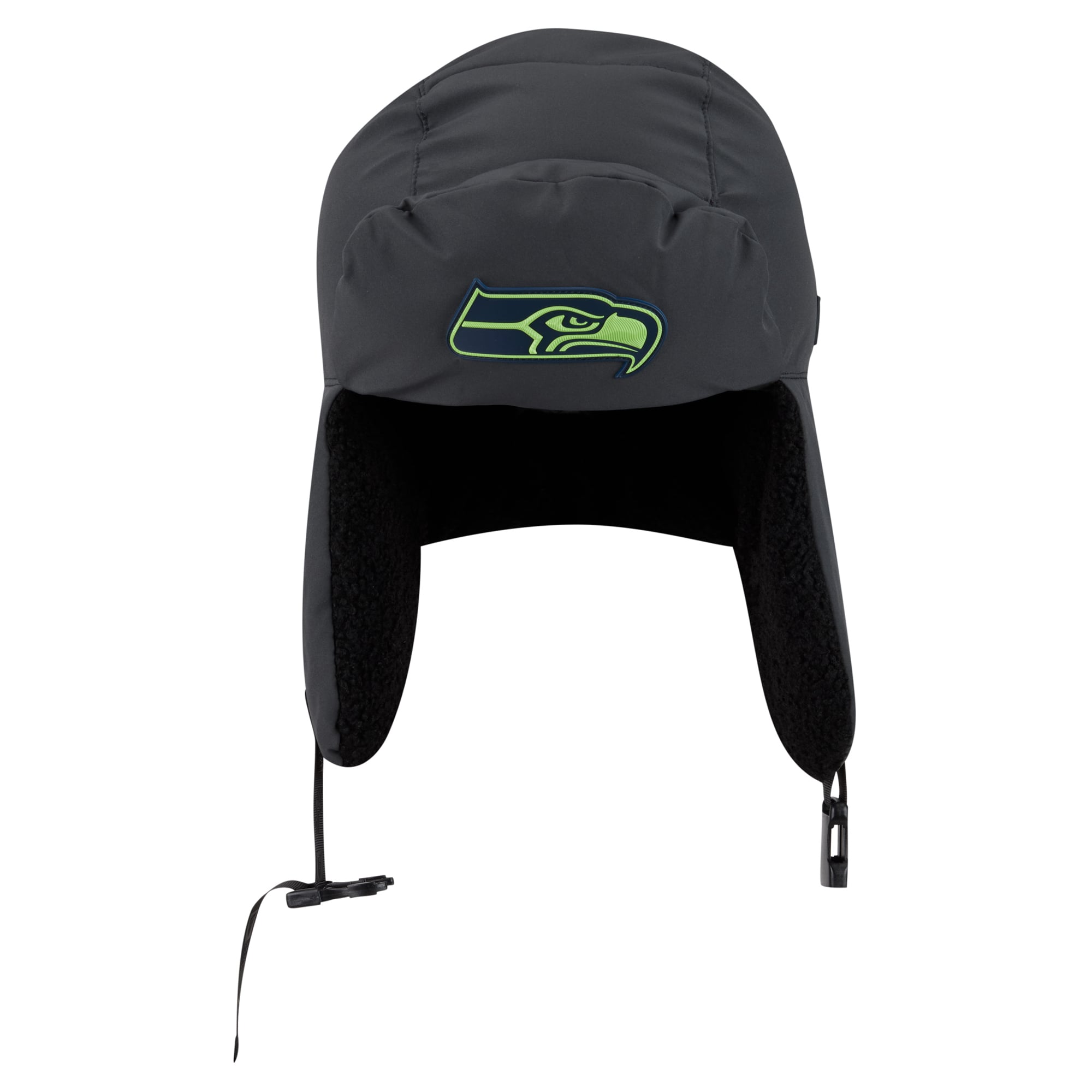 Casquette trappeur New Era noire Seattle Seahawks 2026 pour homme, idéale les temps froids.