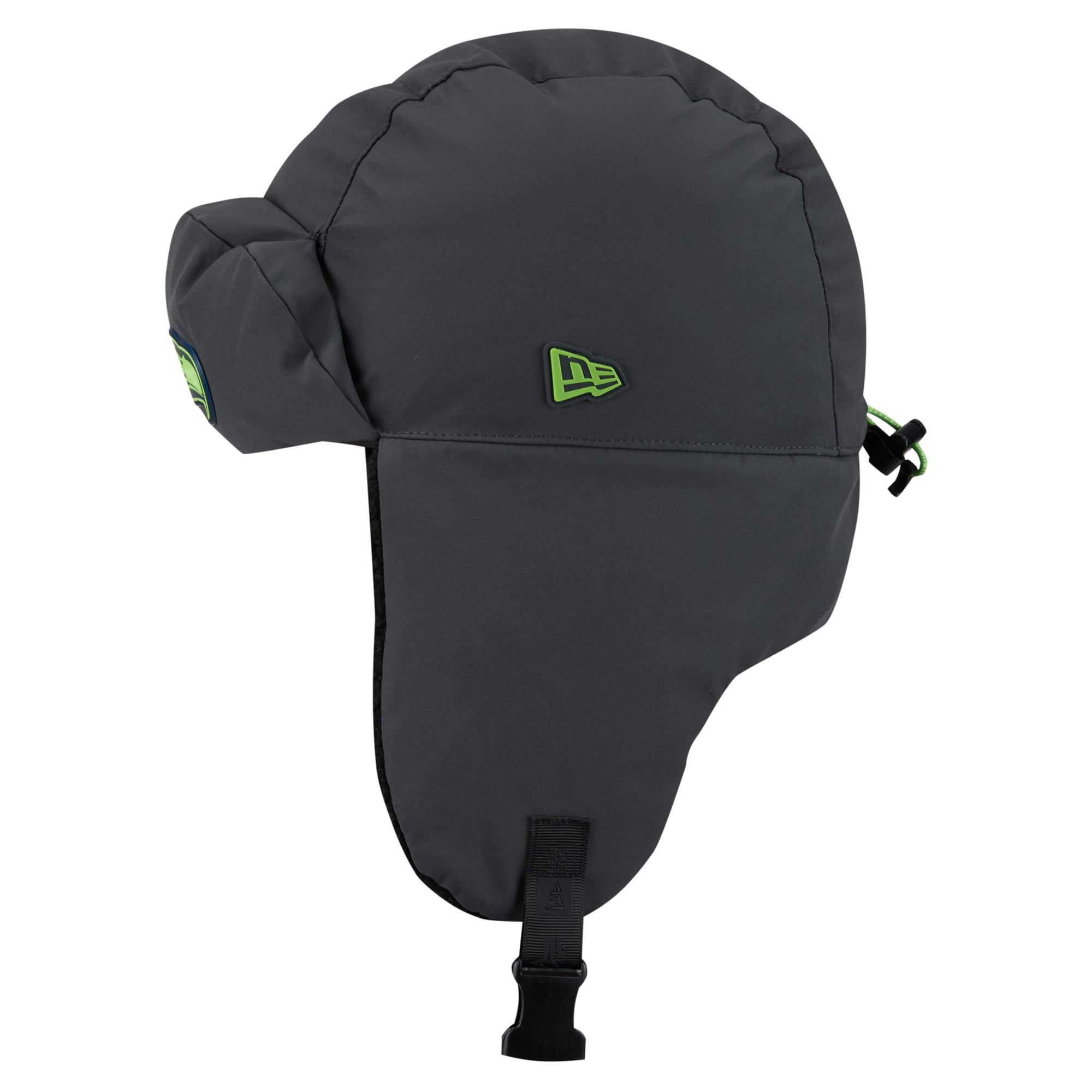 Casquette trappeur New Era noire Seattle Seahawks 2026 pour homme, idéale les temps froids.