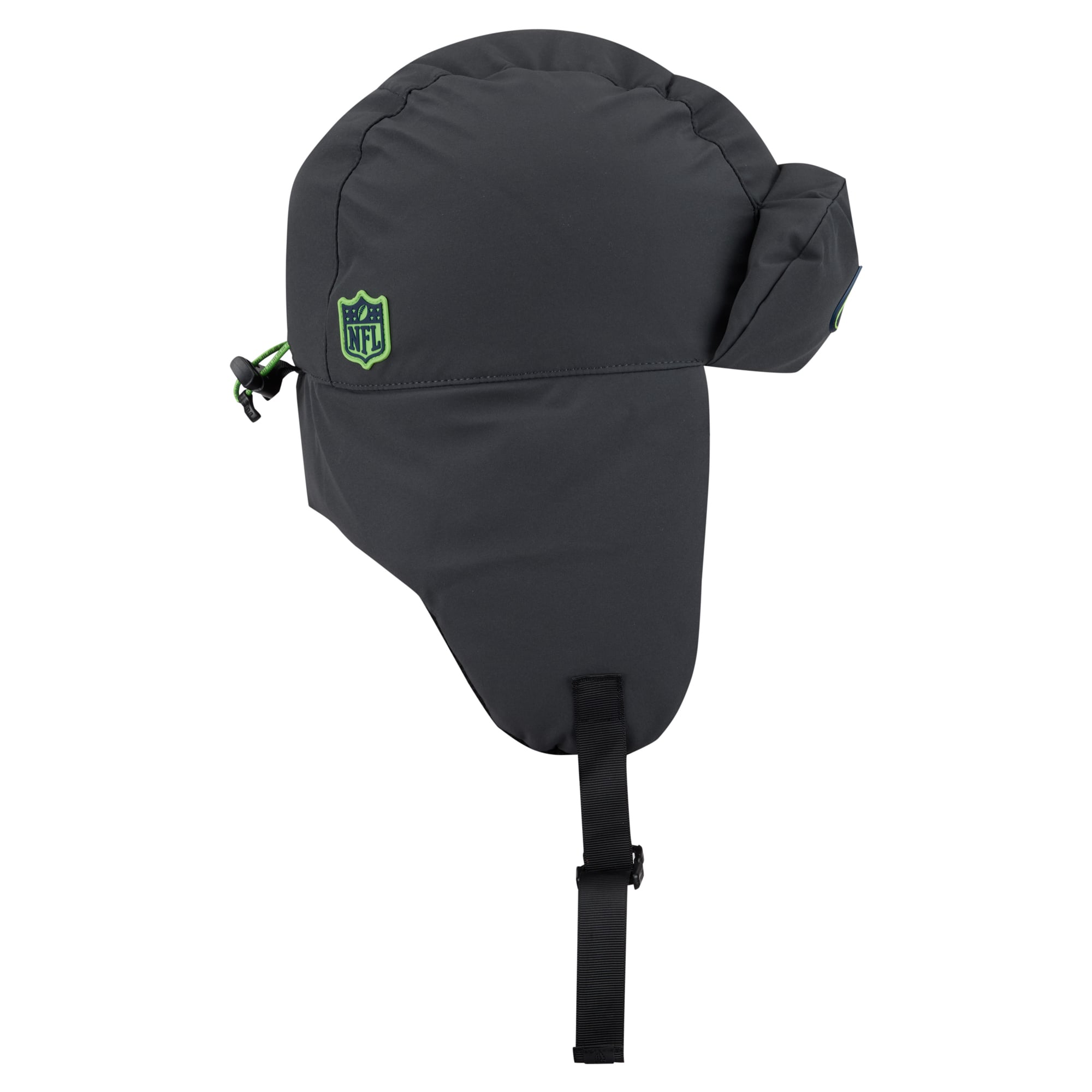Casquette trappeur New Era noire Seattle Seahawks 2026 pour homme, idéale les temps froids.