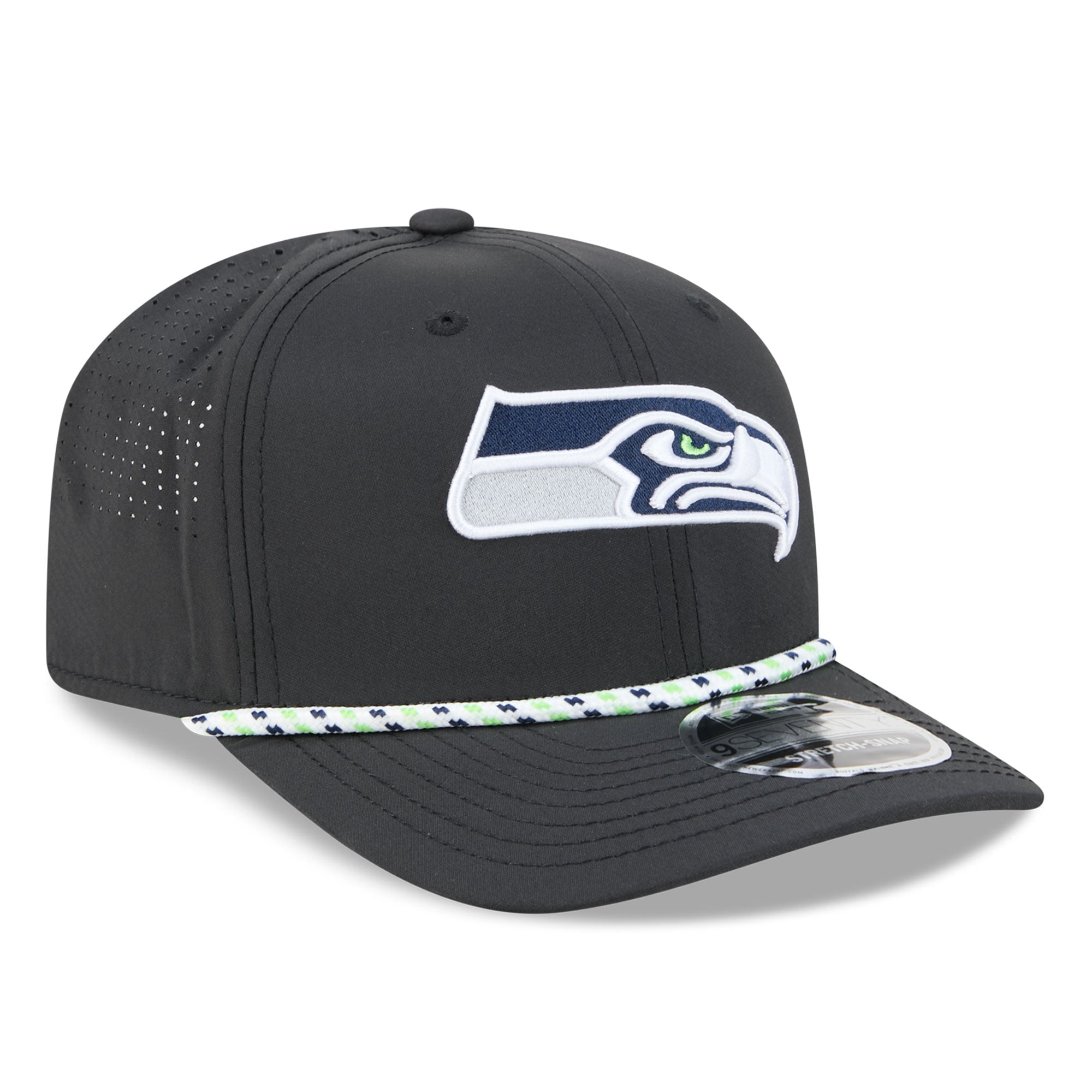 Casquette ajustable New Era noire Seattle Seahawks 9SEVENTY pour homme