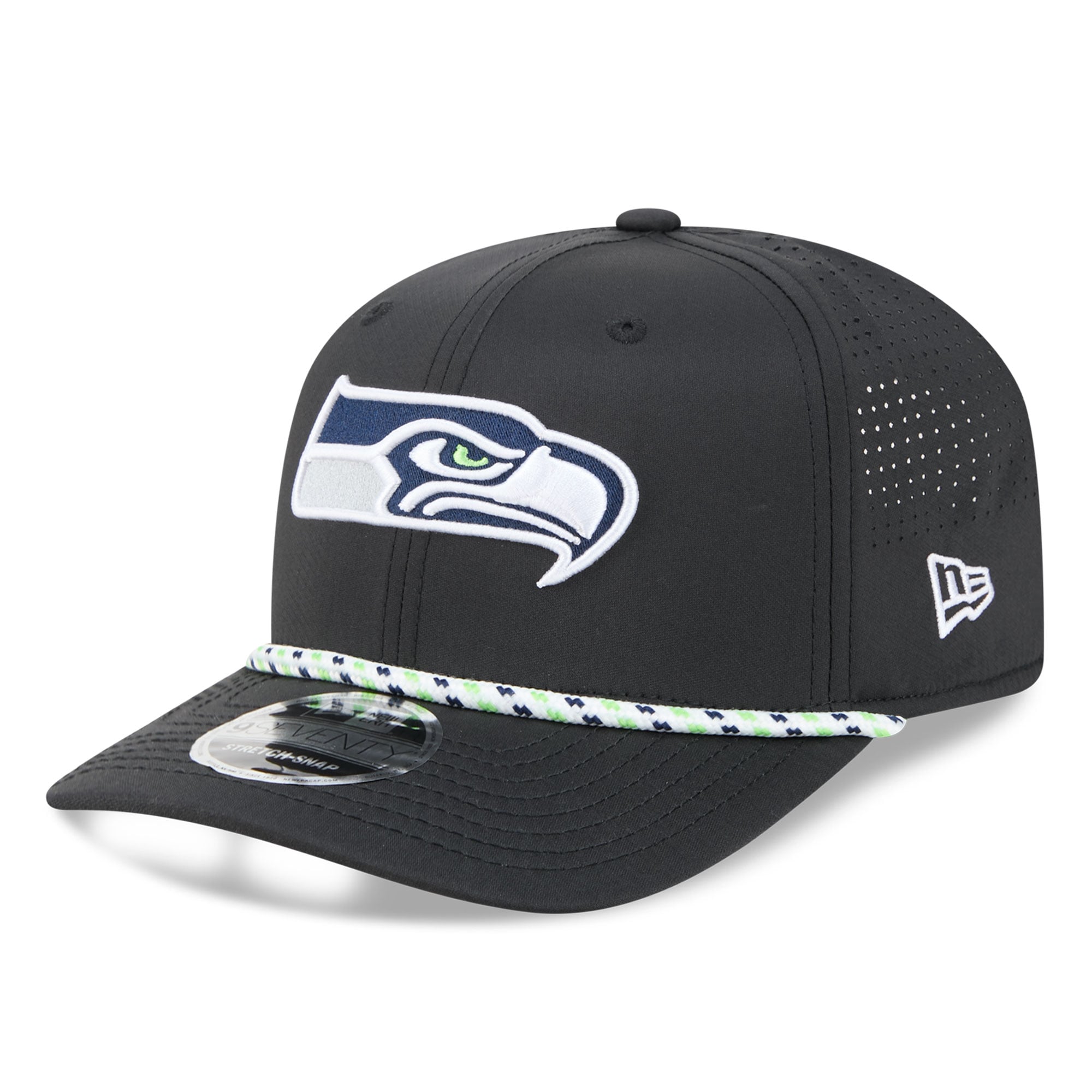 Casquette ajustable New Era noire Seattle Seahawks 9SEVENTY pour homme