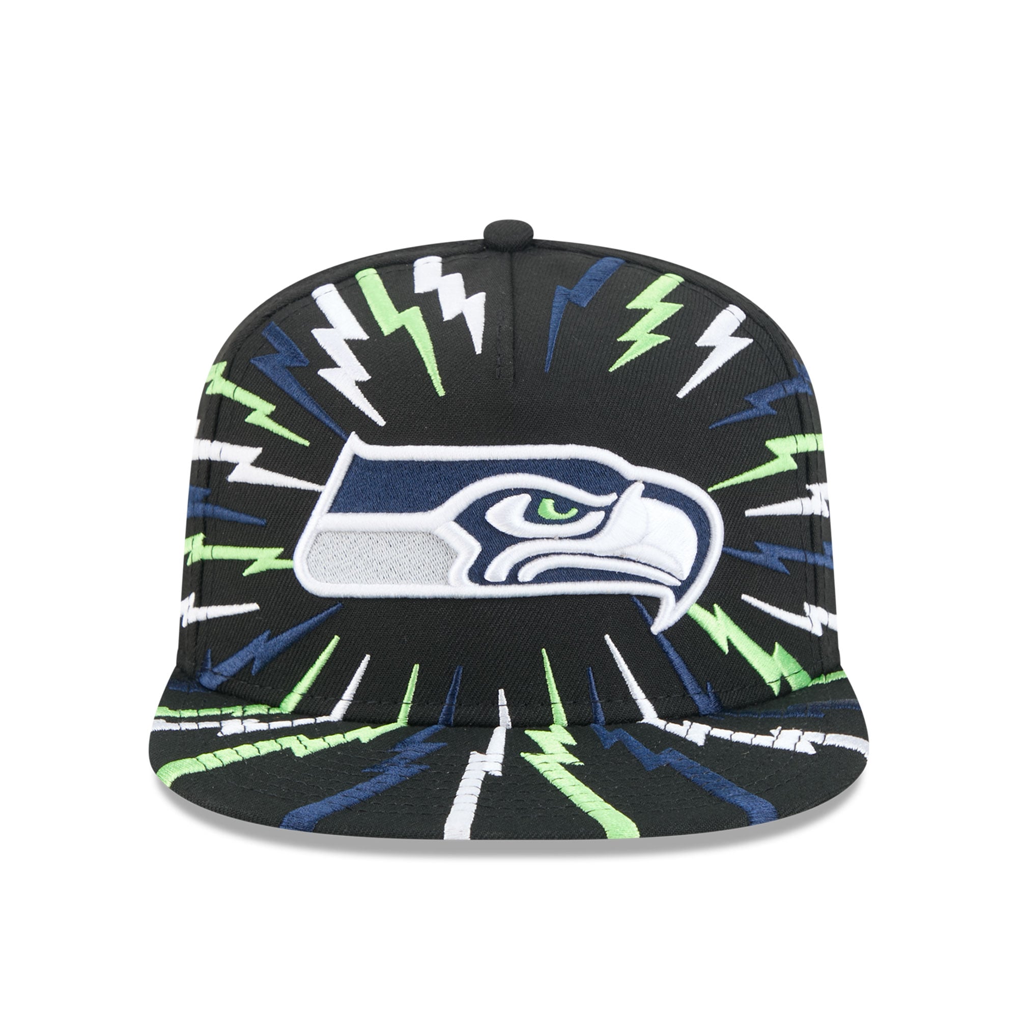 Casquette snapback New Era 9FIFTY Bolt A-Frame noire Seattle Seahawks pour homme