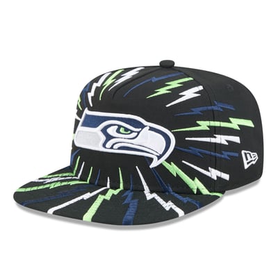 Seattle Seahawks New Era Bolt A-Frame 9FIFTY Snapback Hat - Black