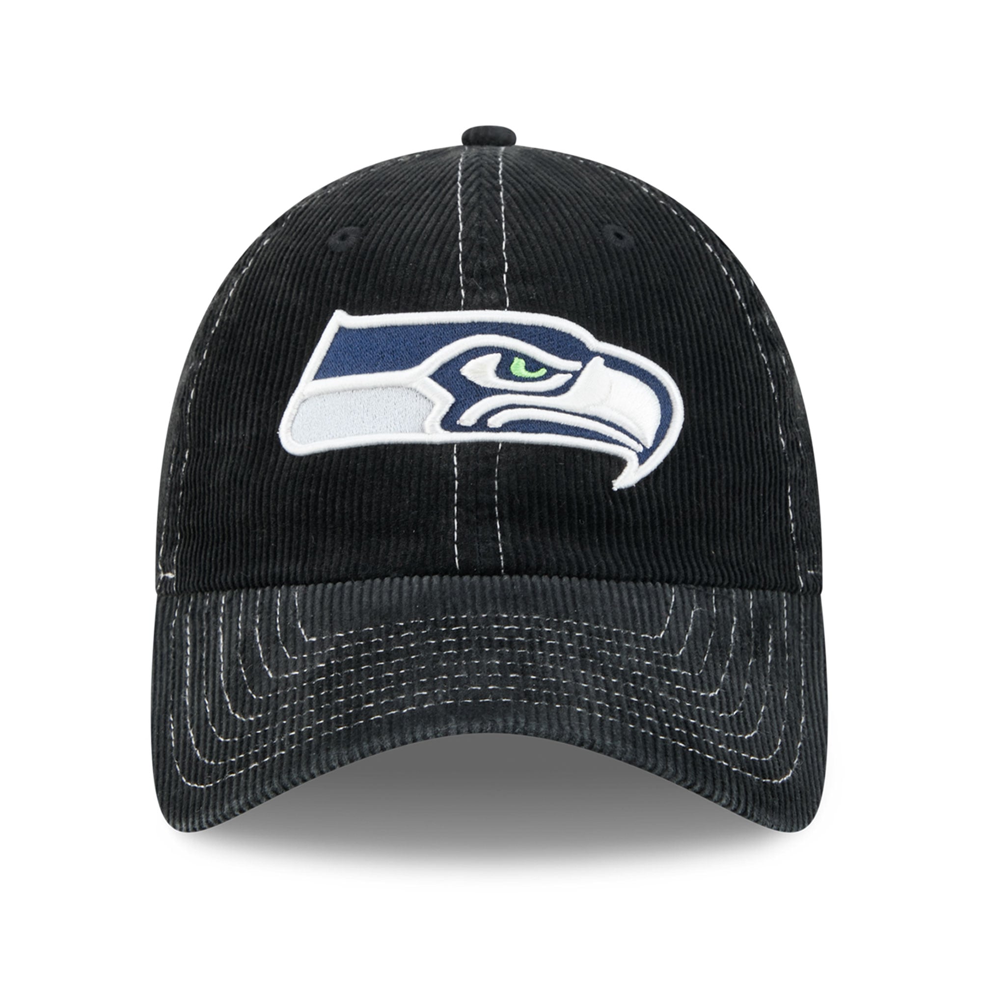 Casquette New Era noire Seattle Seahawks en velours côtelé pour homme, style classique décontracté et ajustable