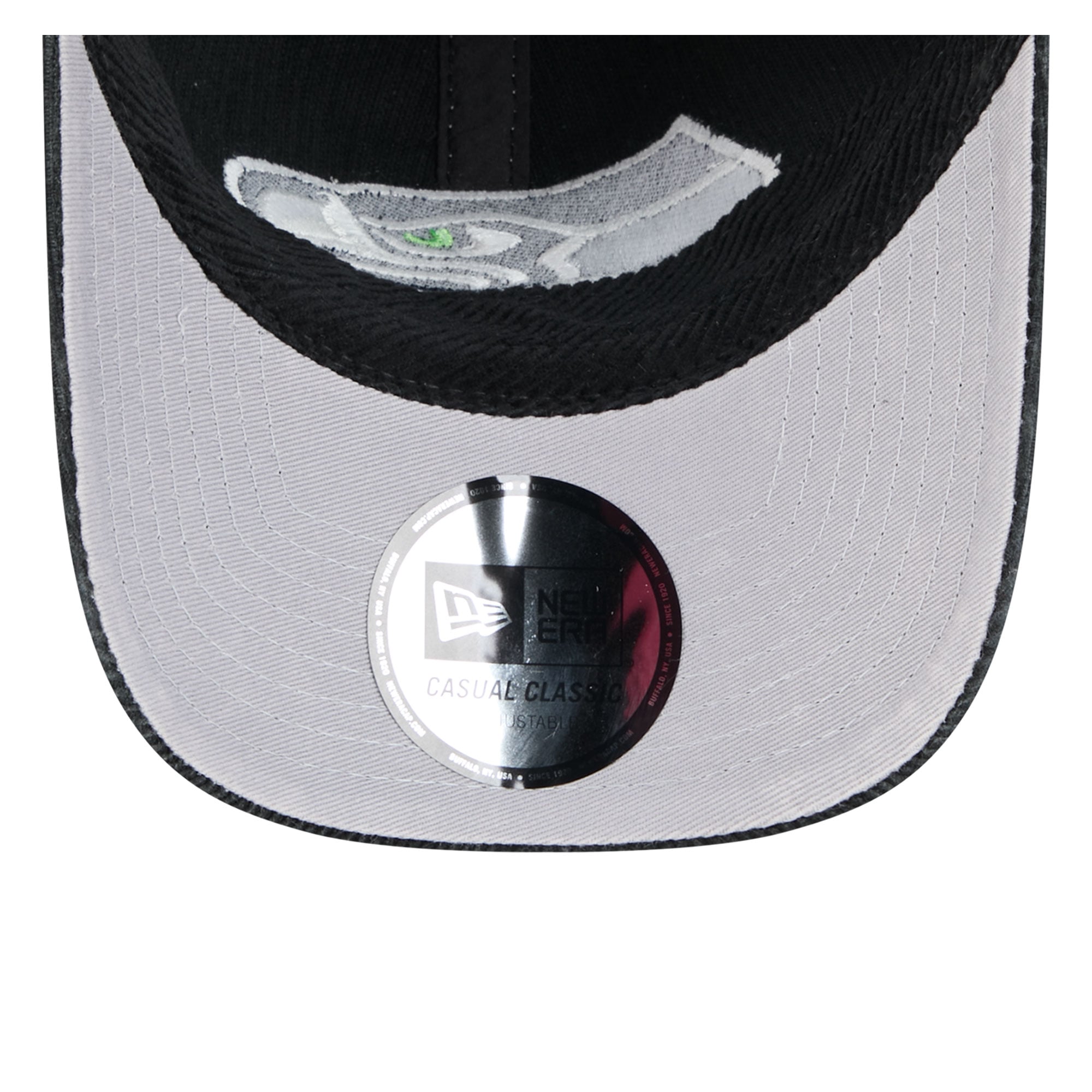 Casquette New Era noire Seattle Seahawks en velours côtelé pour homme, style classique décontracté et ajustable