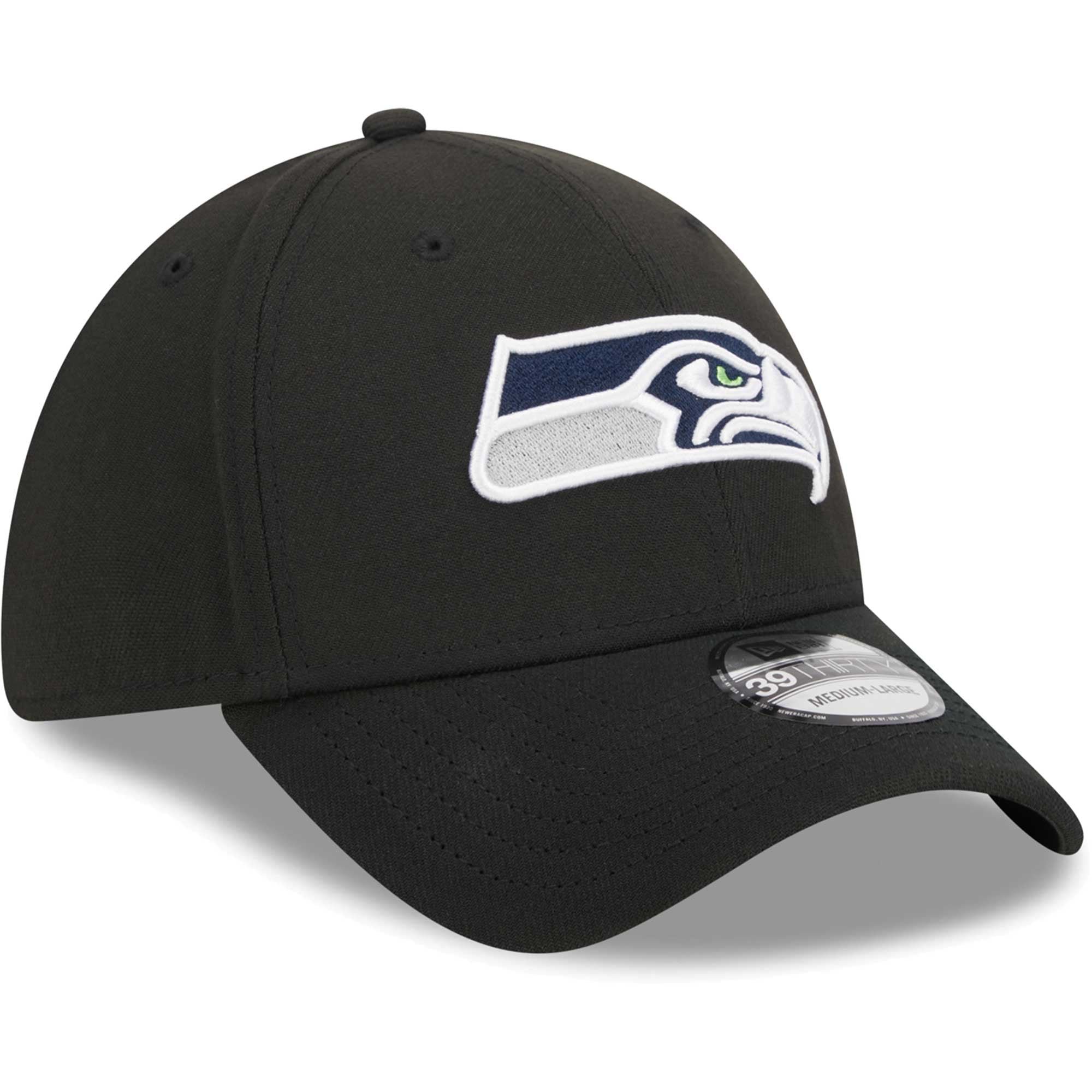 Casquette 39THIRTY Flex New Era Seattle Seahawks Main pour homme, noire