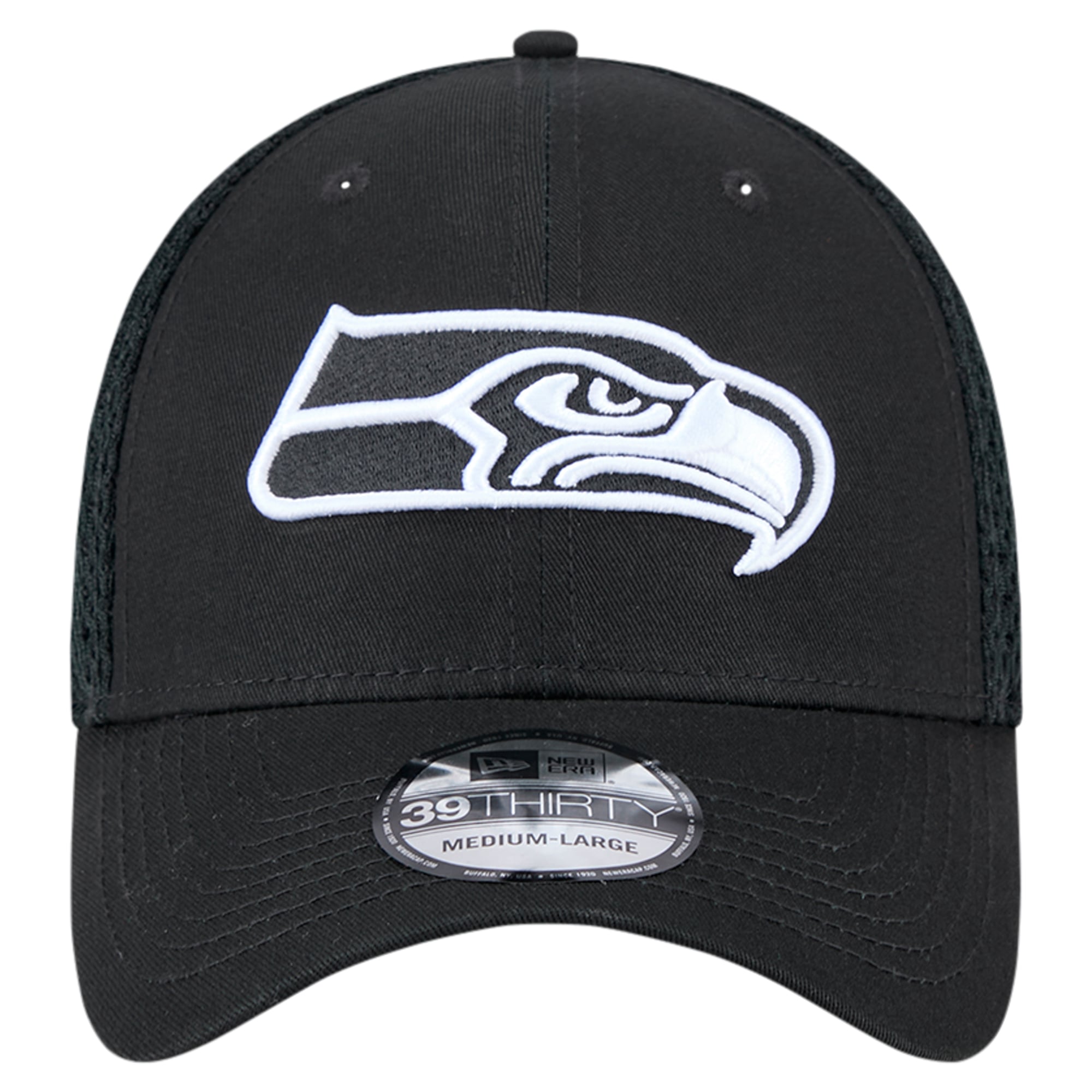 Casquette New Era noire Seattle Seahawks Main Neo 39THIRTY Flex pour homme