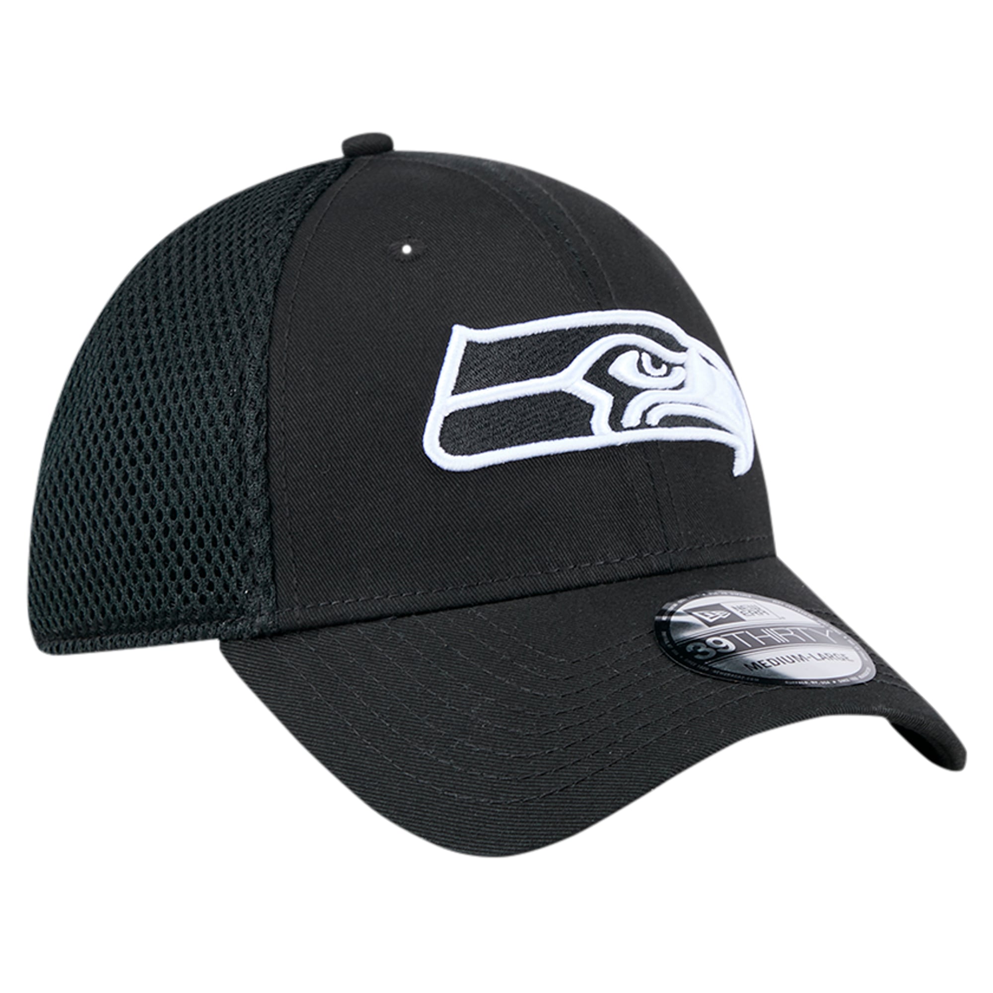 Casquette New Era noire Seattle Seahawks Main Neo 39THIRTY Flex pour homme