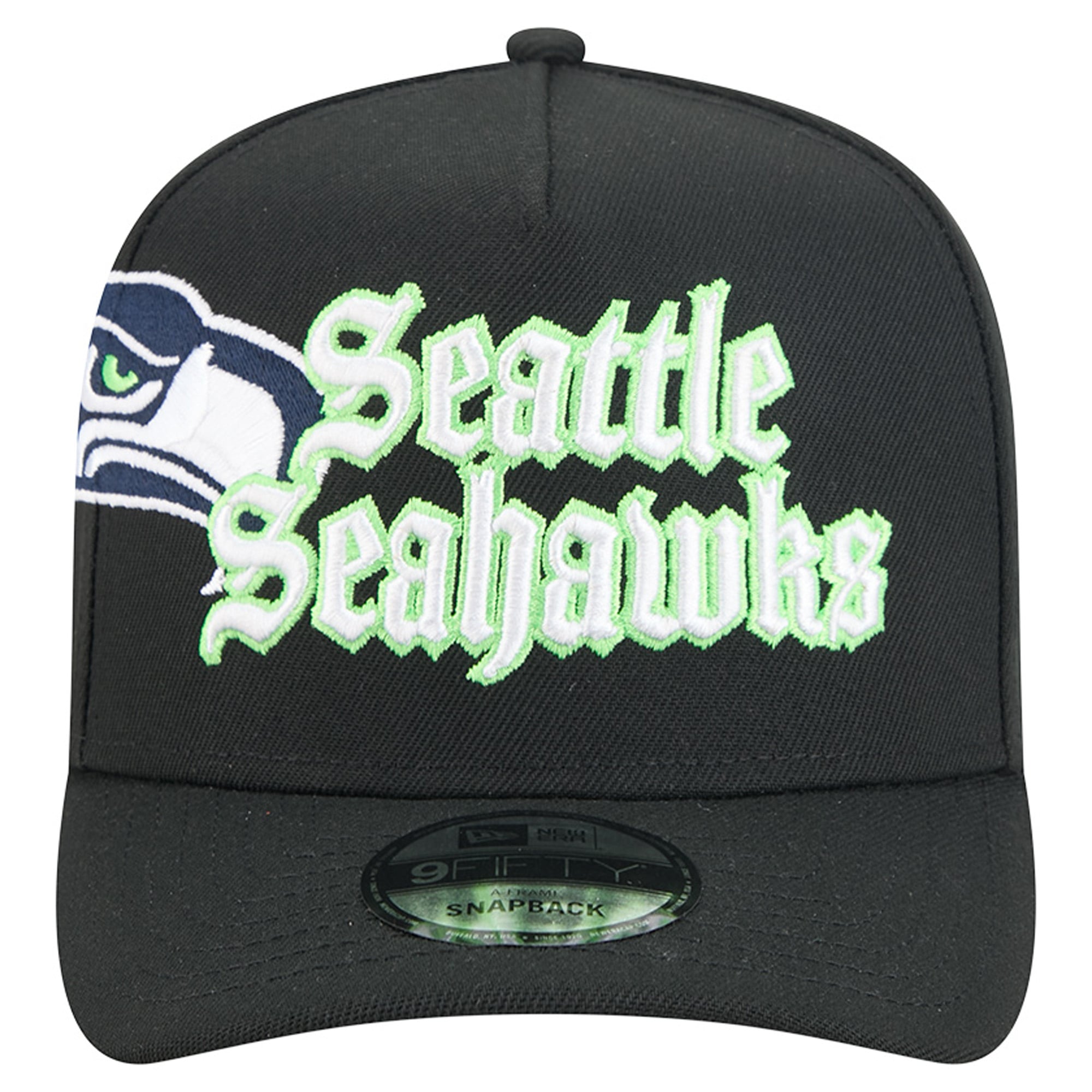 Casquette snapback New Era 9FIFTY noire Seattle Seahawks Proud A-Frame pour homme