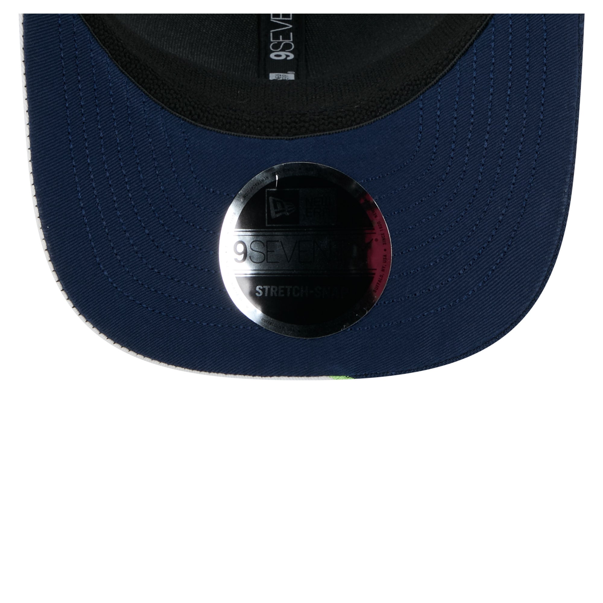 Casquette ajustable New Era noire et blanche pour homme, fan des Seahawks de Seattle, modèle 9SEVENTY