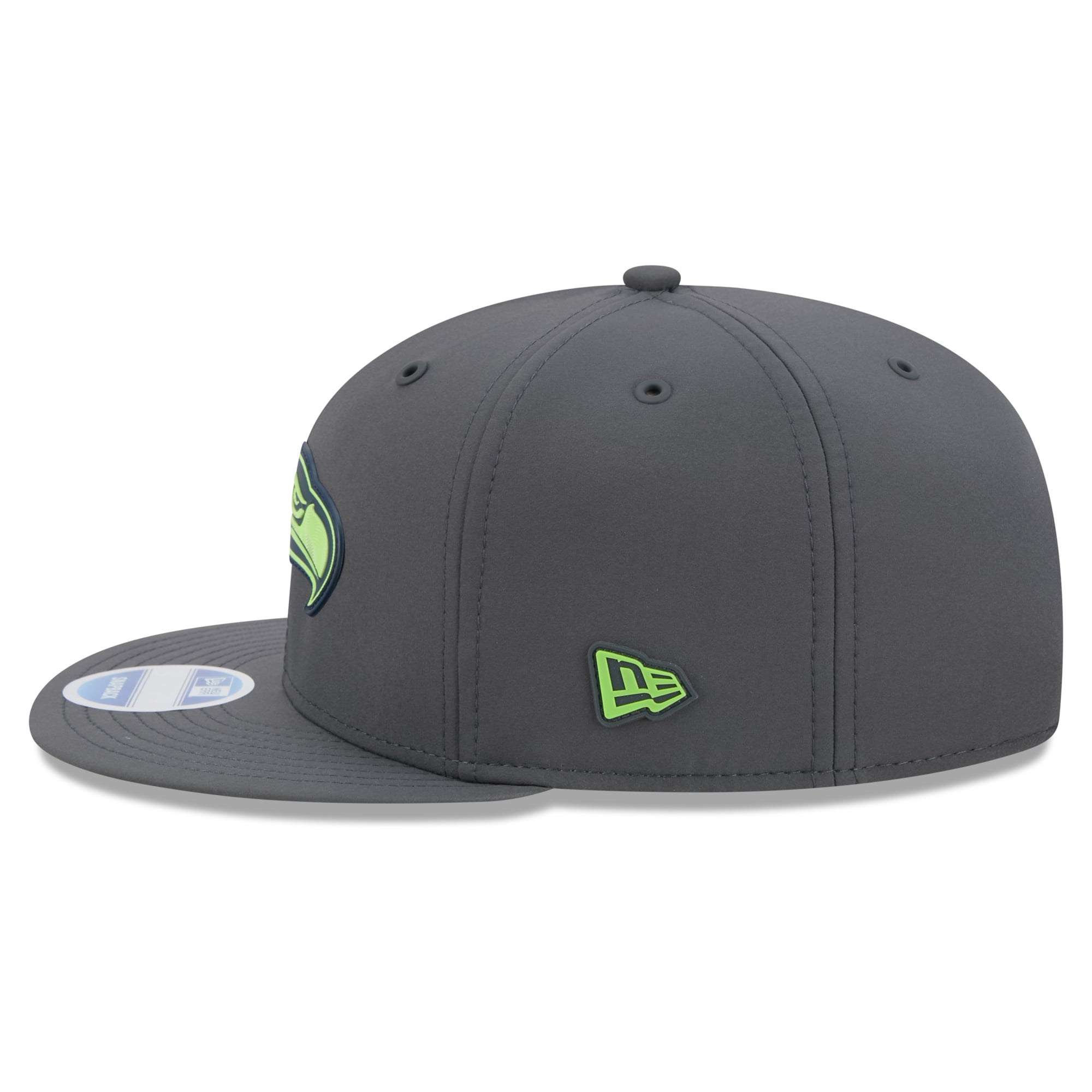 Casquette snapback New Era 9FIFTY pour homme, couleur anthracite, Seattle Seahawks 2026, idéale pour les temps froids.