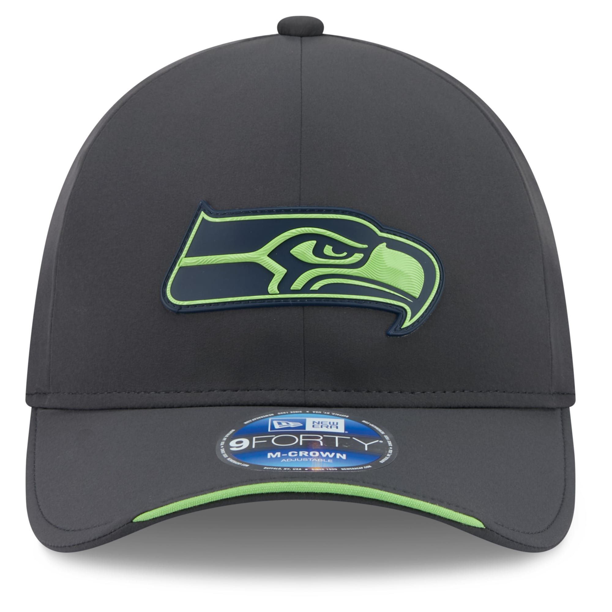 Casquette ajustable New Era 9FORTY M-Crown pour homme, couleur anthracite, Seattle Seahawks 2026, idéale pour les temps froids.