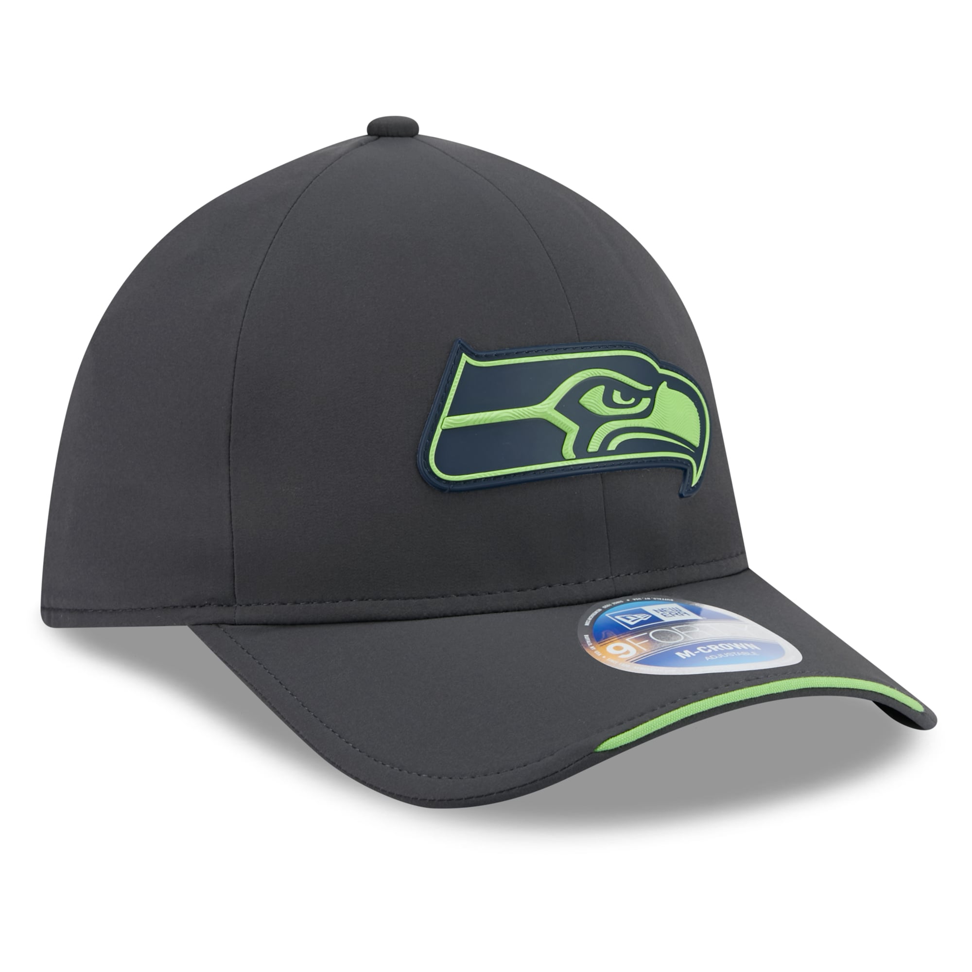Casquette ajustable New Era 9FORTY M-Crown pour homme, couleur anthracite, Seattle Seahawks 2026, idéale pour les temps froids.