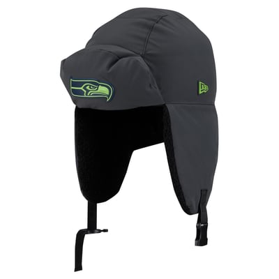 Seattle Seahawks New Era 2026 Sideline Cold Weather  Trapper Hat - Charcoal