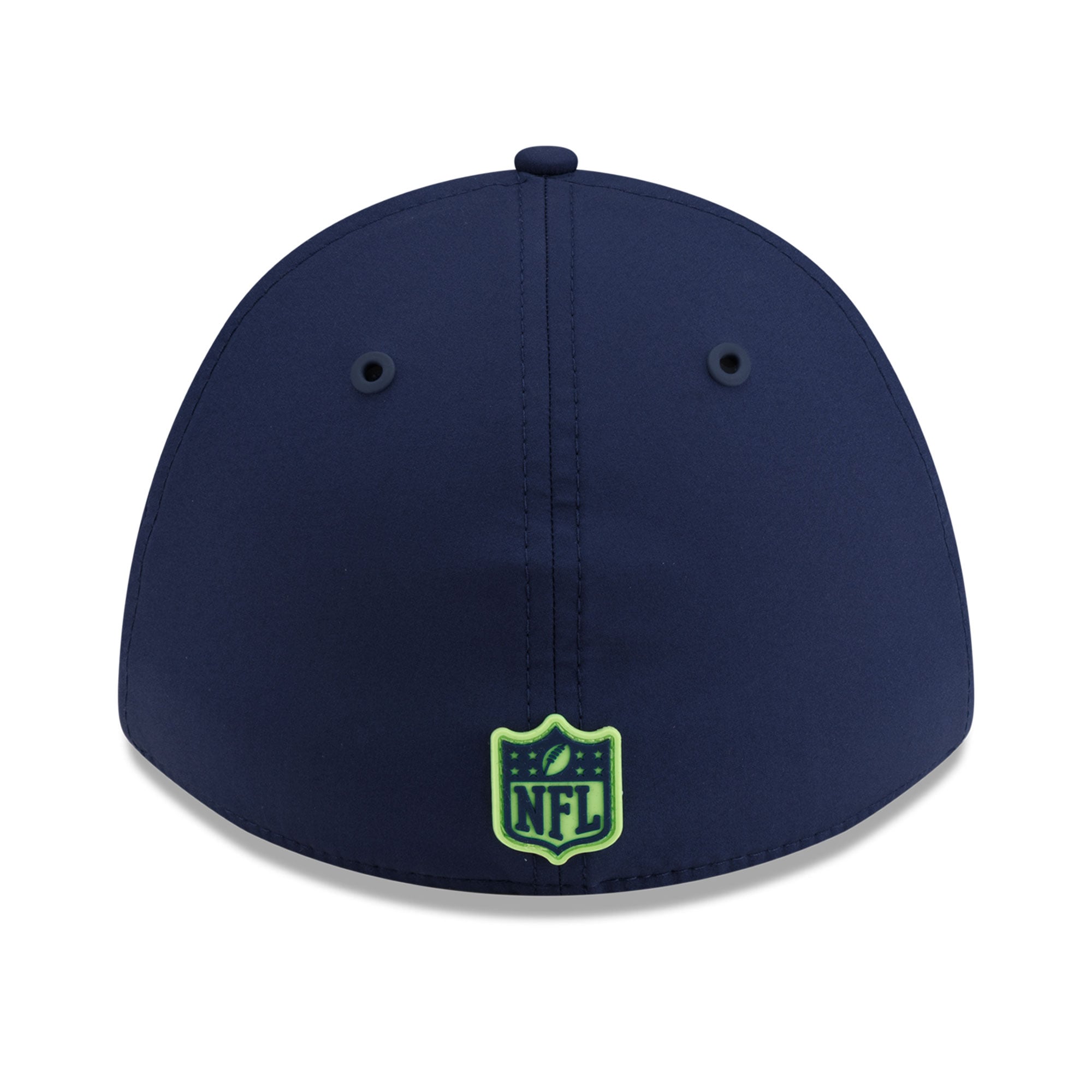 Casquette New Era College bleu marine Seattle Seahawks 2026 Sideline 39THIRTY M-Crown Flex pour homme