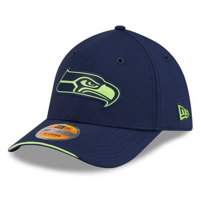 Seattle Seahawks New Era 2026 Sideline 39THIRTY M-Crown Flex Hat - College Navy