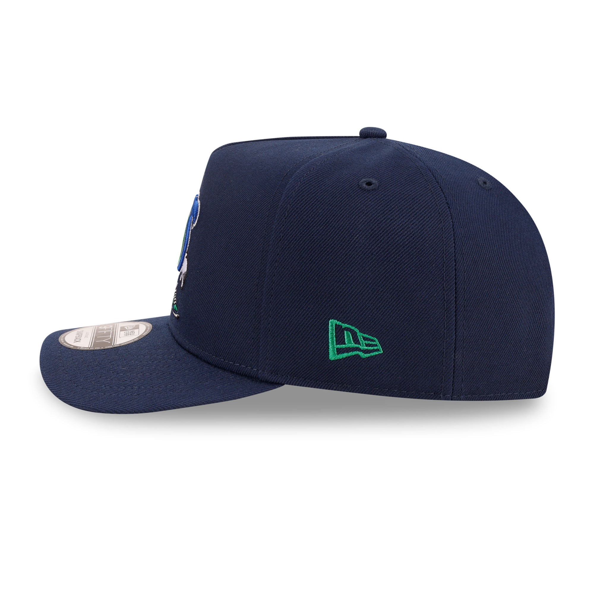 Casquette snapback New Era College Navy Seattle Seahawks pour homme, modèle A-Frame, style dessin animé 9FIFTY