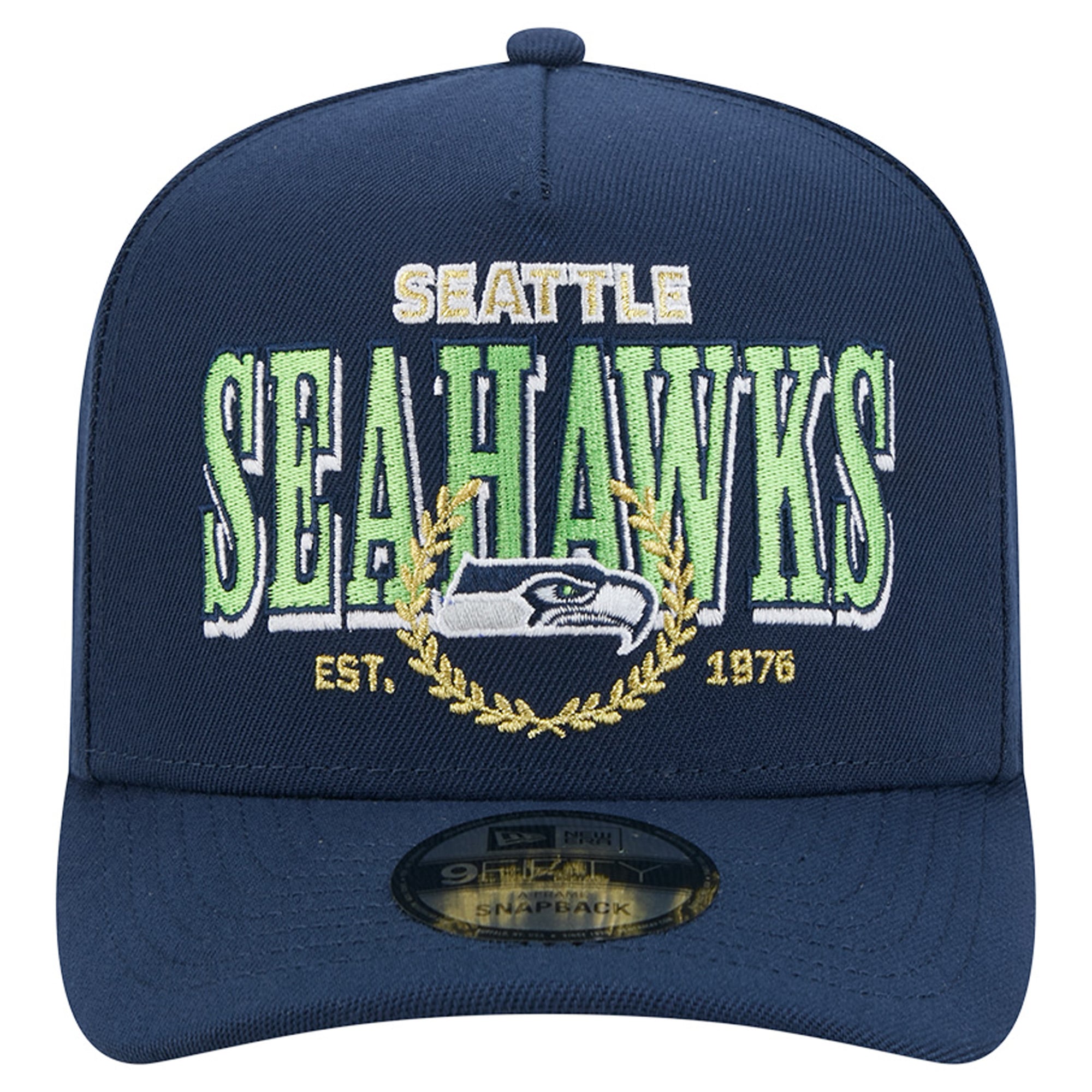 Casquette snapback New Era College Navy Seattle Seahawks Laurel A-Frame 9FIFTY pour homme