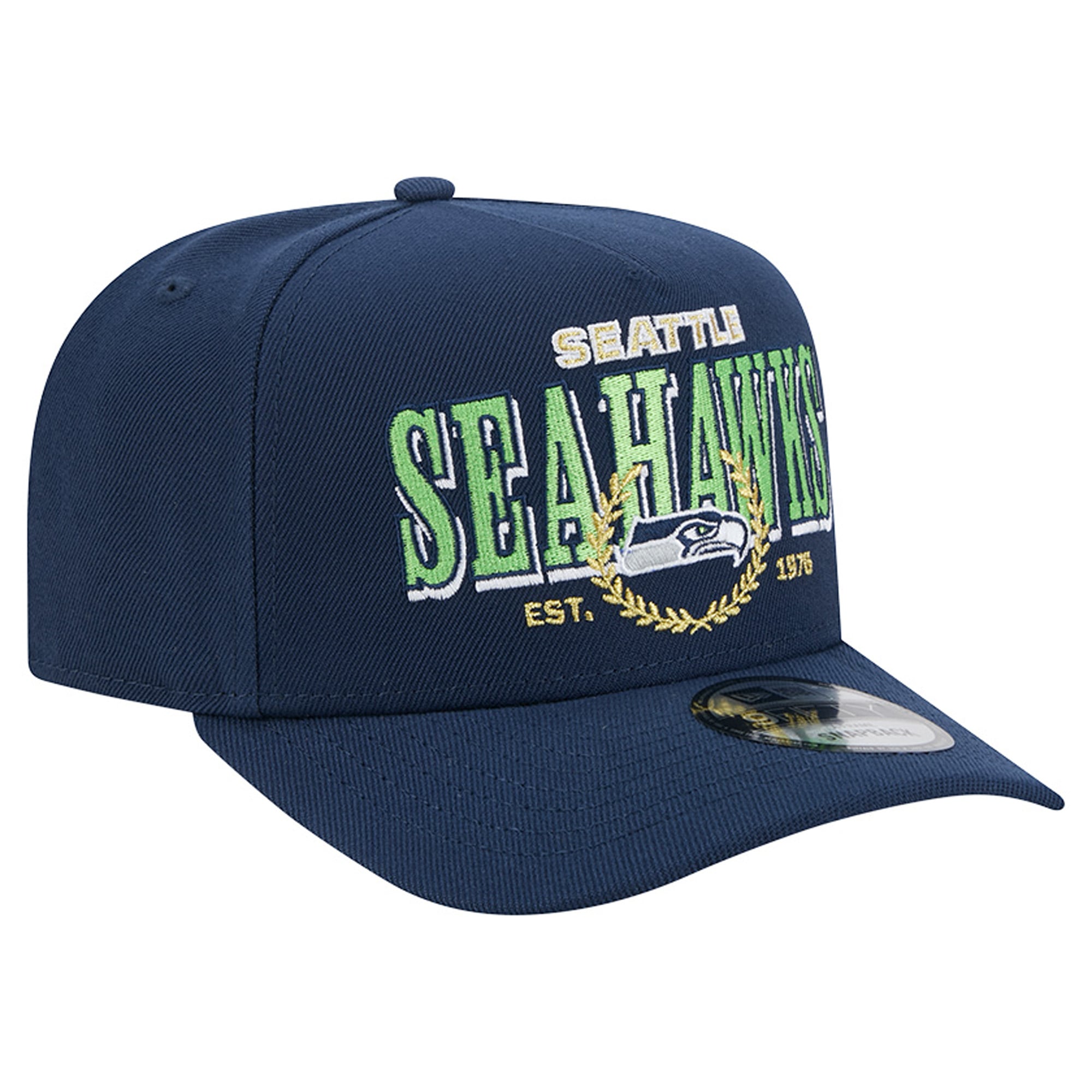 Casquette snapback New Era College Navy Seattle Seahawks Laurel A-Frame 9FIFTY pour homme