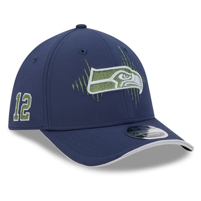 Seattle Seahawks New Era Rivalries Collection 39THIRTY M-Crown Stretch Hat - College Navy
