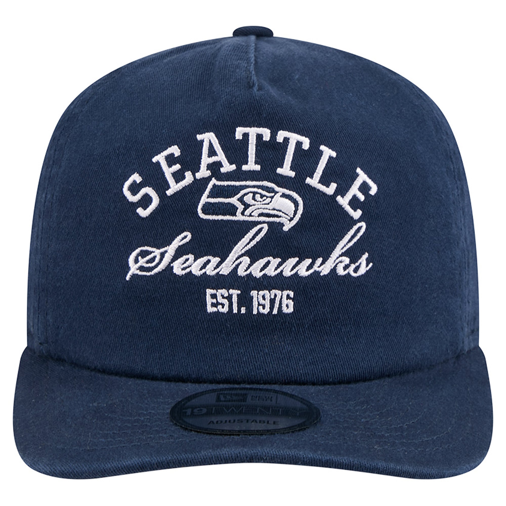 Men's New Era College Navy Seattle Seahawks Stacked 19TWENTY Adjustable Hat