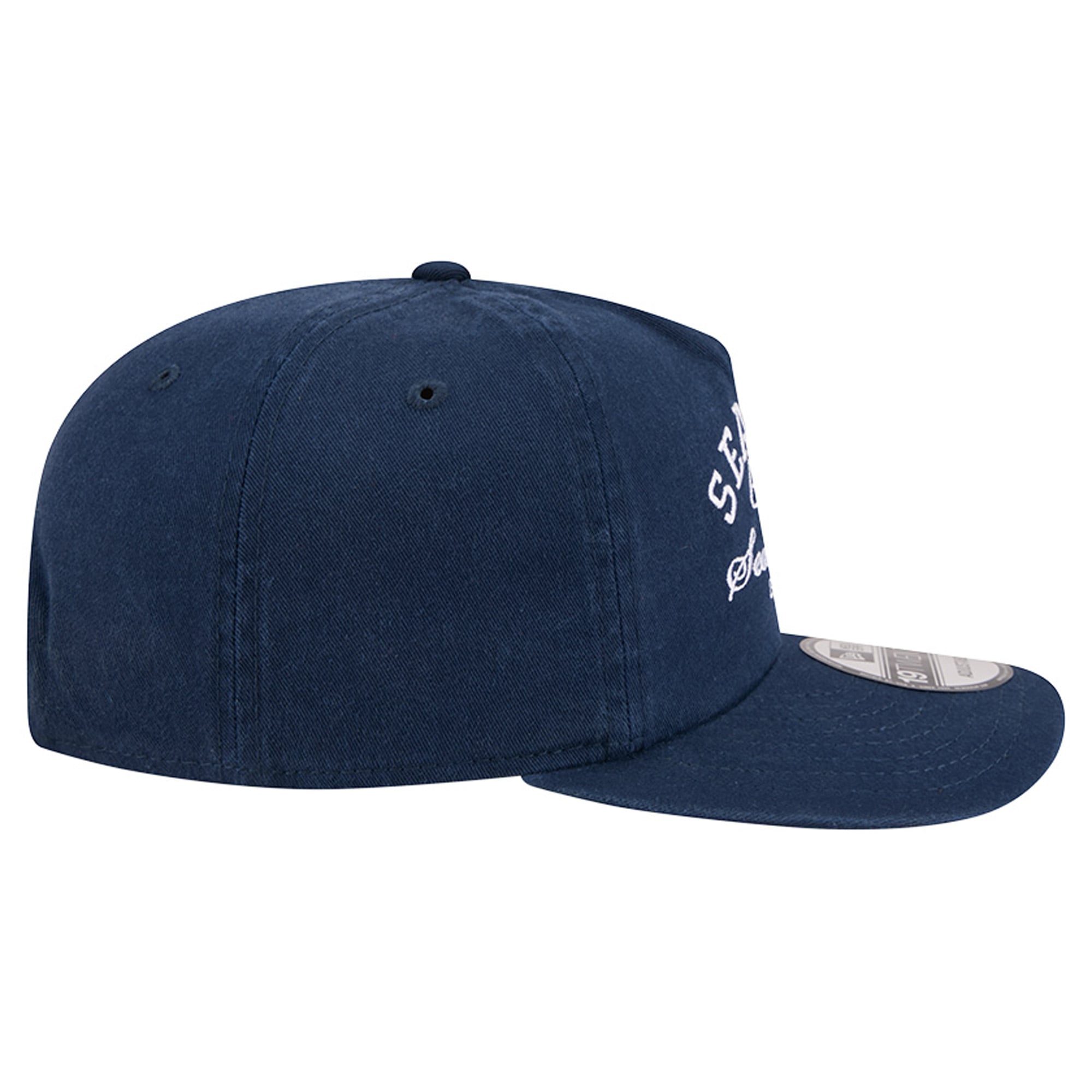 Men's New Era College Navy Seattle Seahawks Stacked 19TWENTY Adjustable Hat