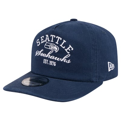Seattle Seahawks New Era Stacked 19TWENTY Adjustable Hat - College Navy