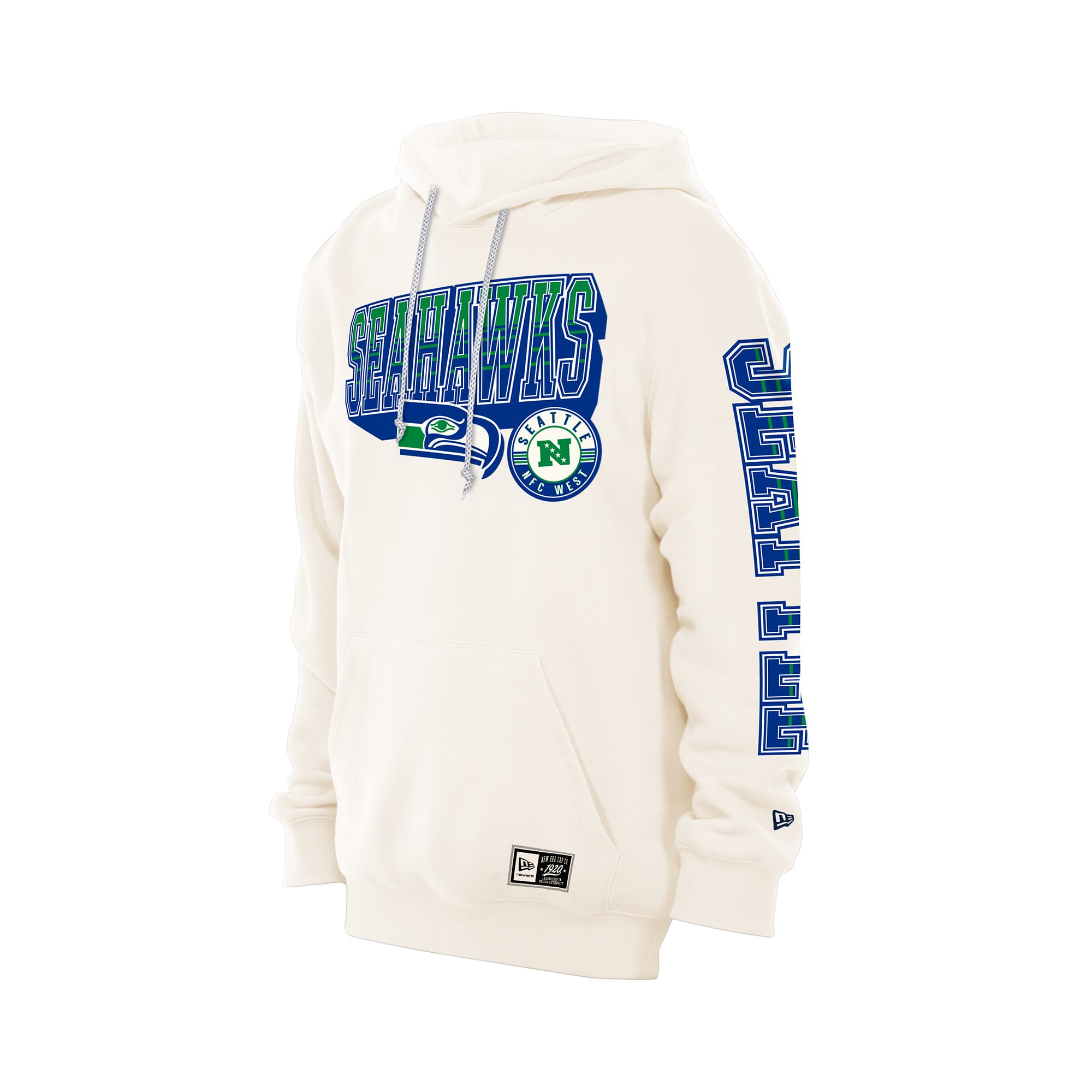 Sweat à capuche New Era crème Seattle Seahawks Dune Dust pour homme