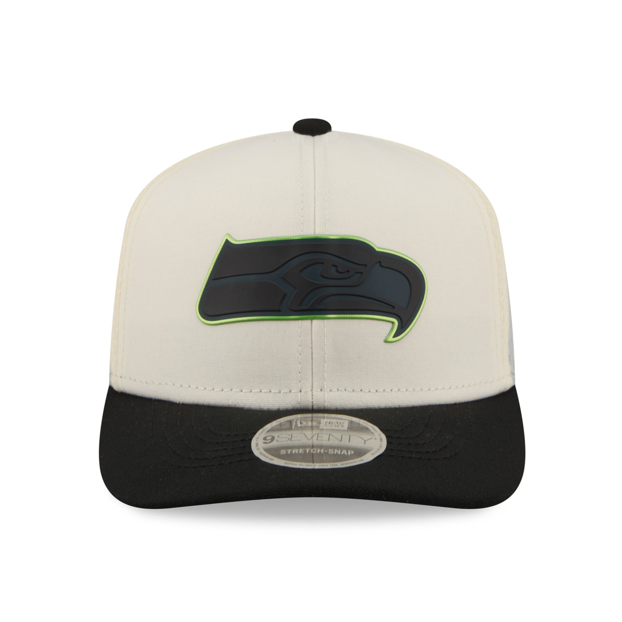 Casquette ajustable New Era crème/noir Seattle Seahawks 9SEVENTY pour homme