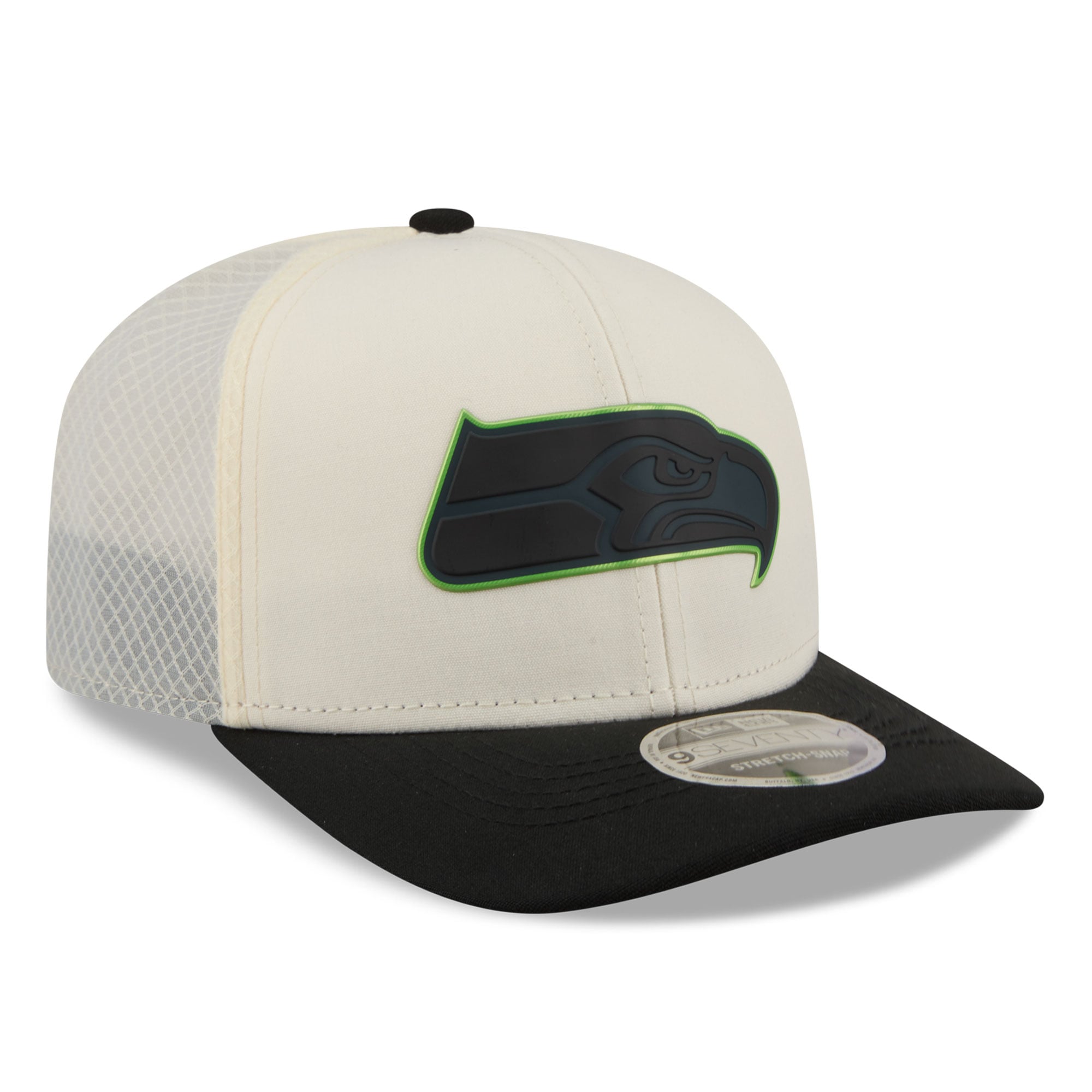 Casquette ajustable New Era crème/noir Seattle Seahawks 9SEVENTY pour homme