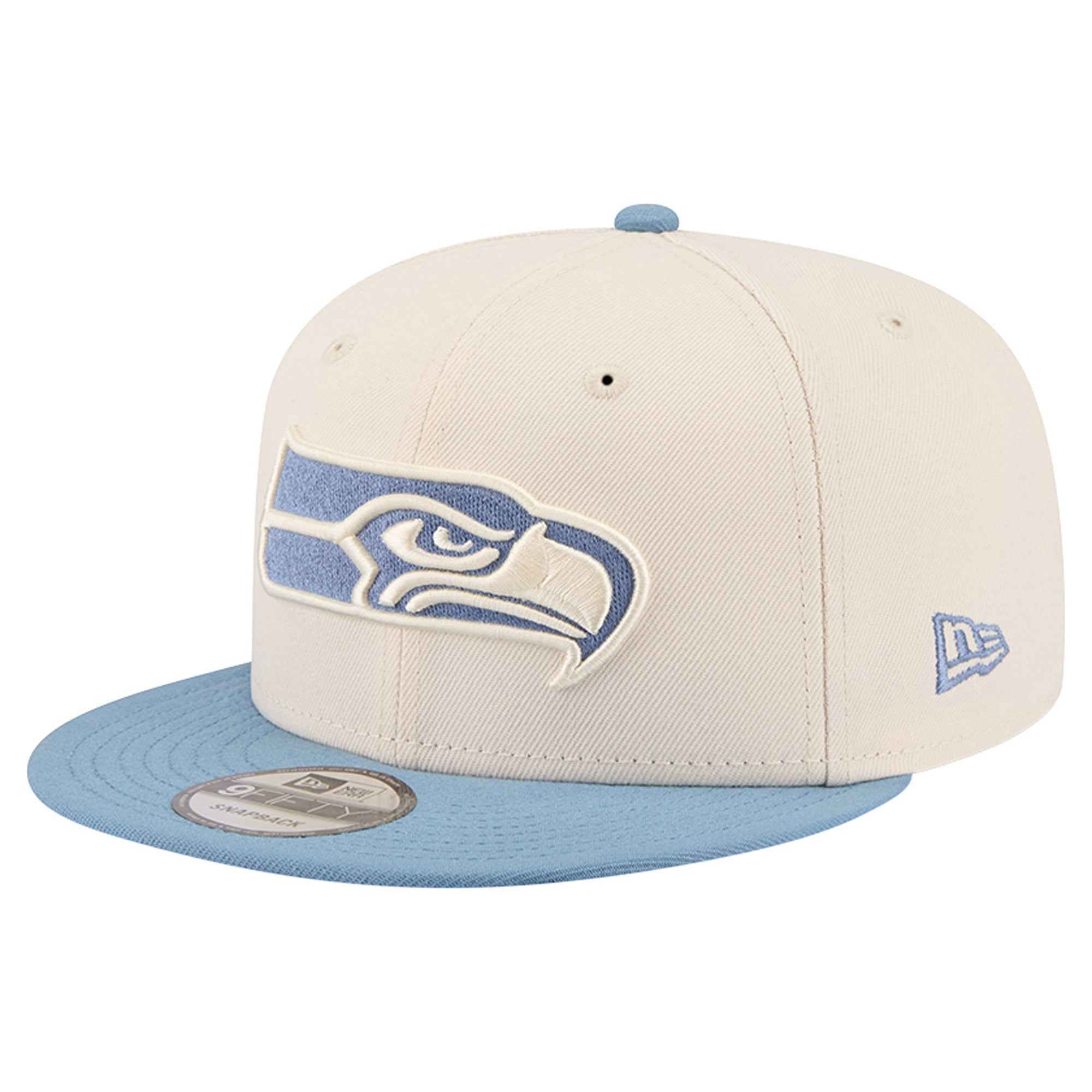 Casquette snapback New Era 9FIFTY bicolore crème/bleue Seattle Seahawks pour homme